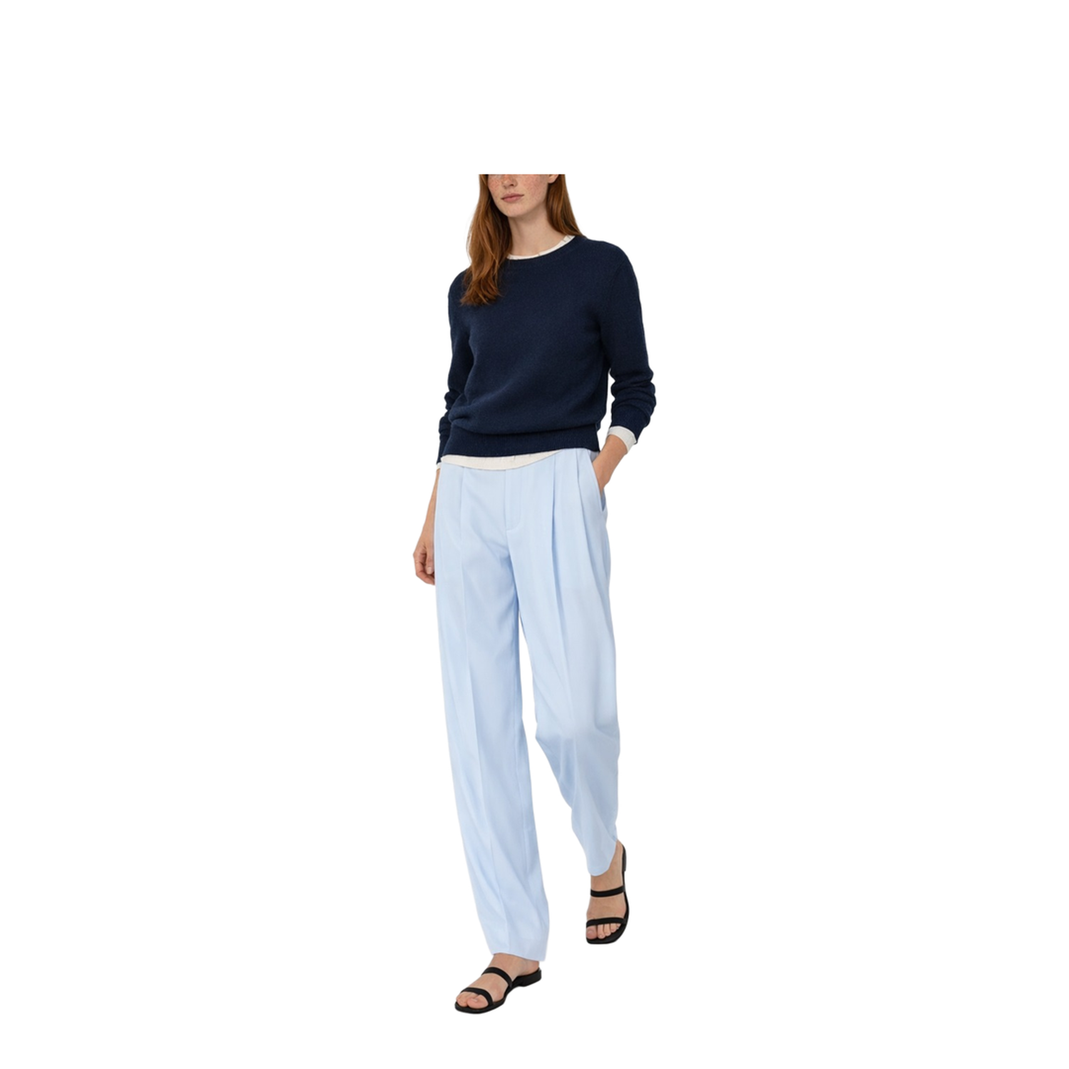 Viscose And Silk Twill Straight Trousers - Image 2
