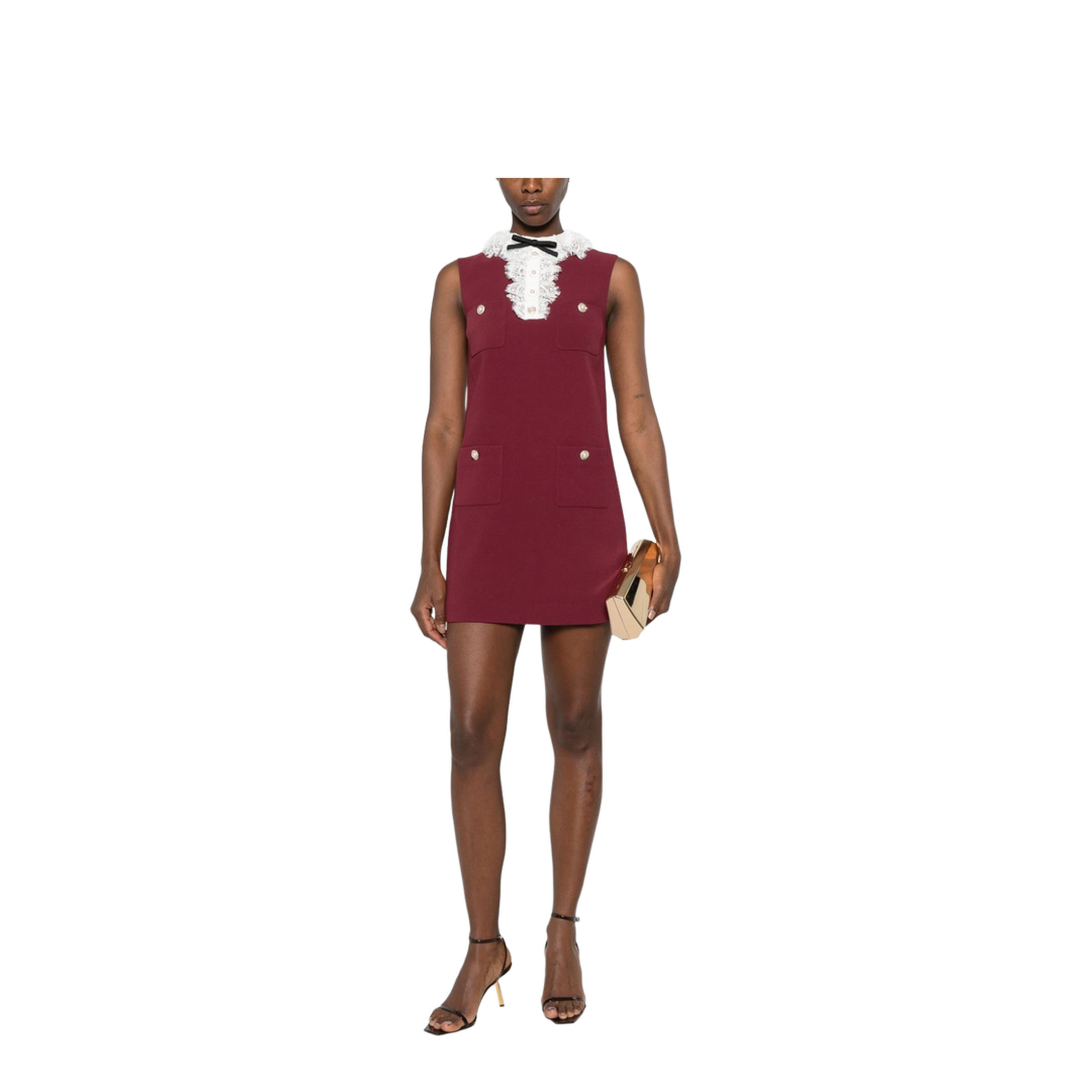 Embroidered Midi Dress with Bow - Image 5