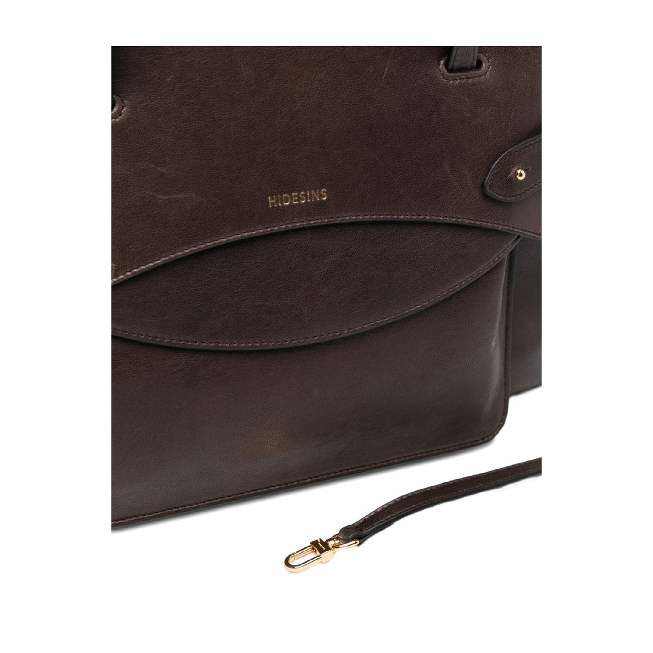 Lullaby Medium Calf Leather Tote - Dark Brown - Image 3