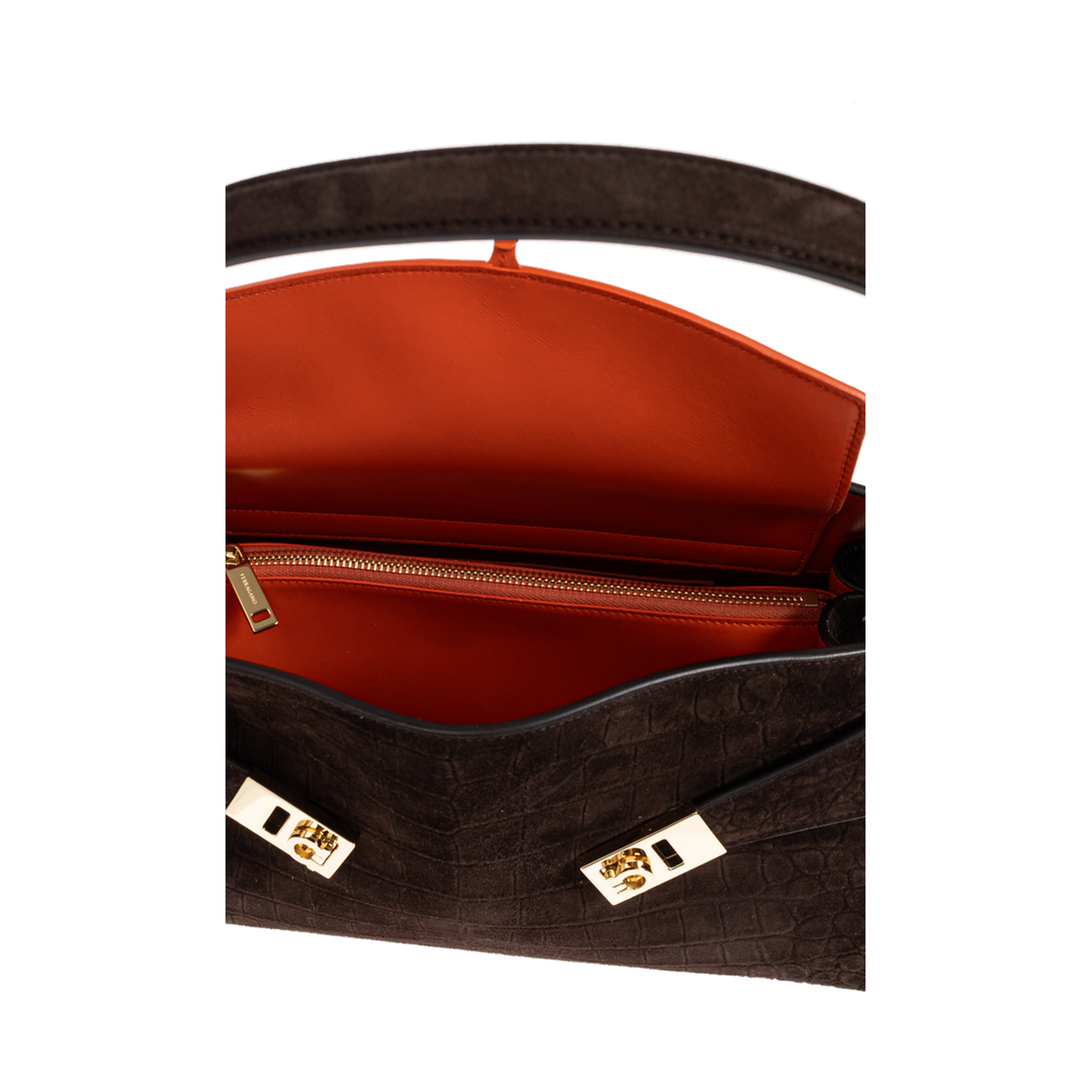 Hug Soft Medium Calfskin Shoulder Bags - Testa di Moro - Image 6