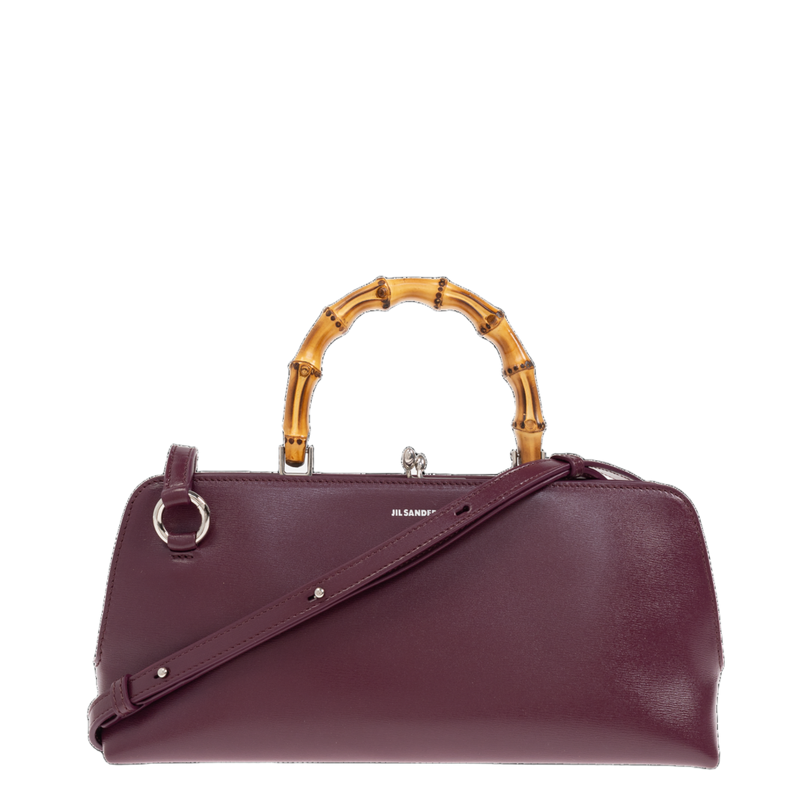 Small Goji Bamboo Bag in Burgundy - Image 1