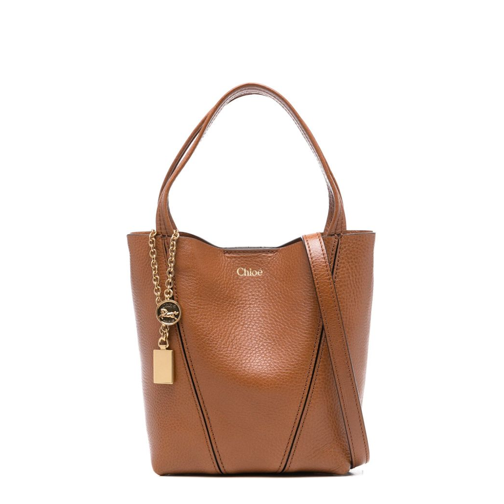 Small Spin Tote Bag in Grained Leather - Image 1