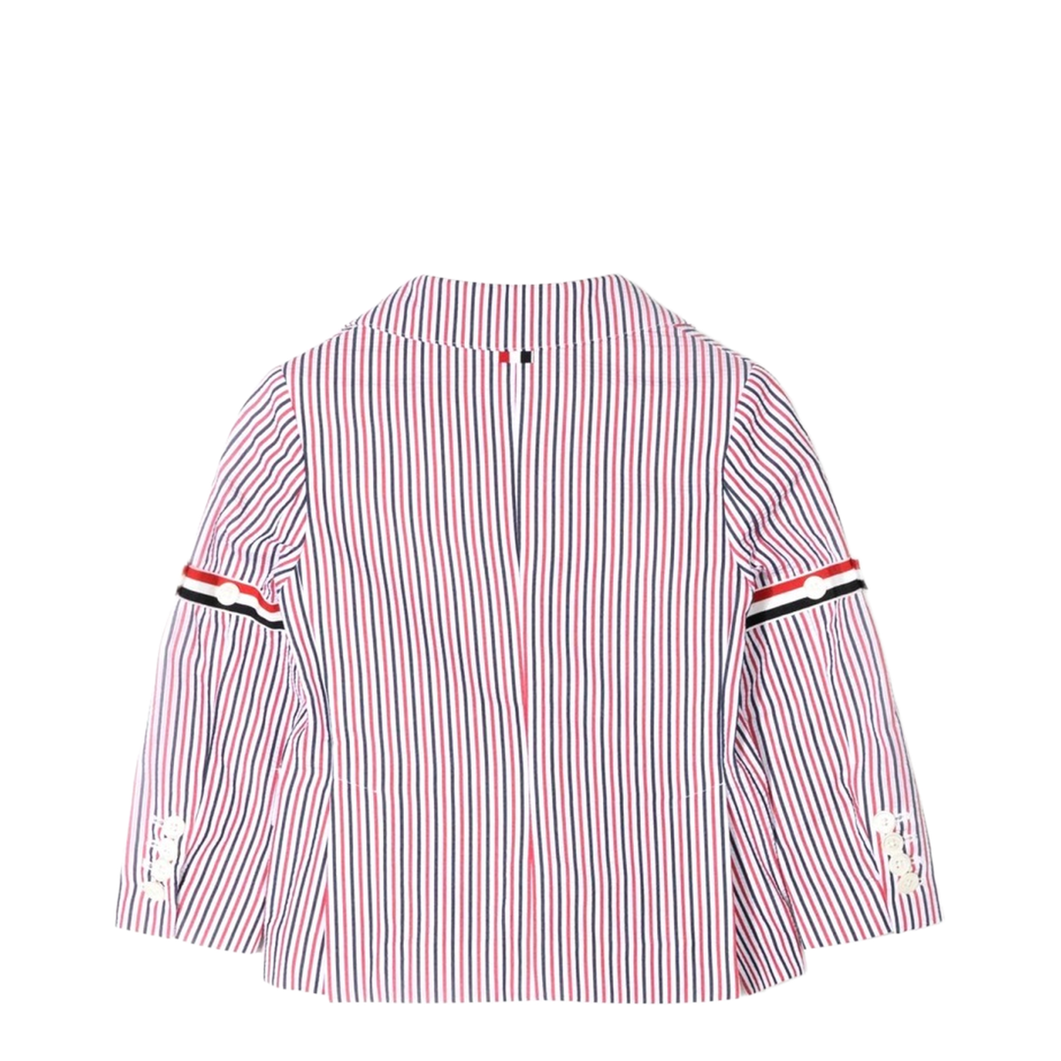 Patch Pocket Sport Coat with RWB Armbands in Seersucker Stripe - Image 2