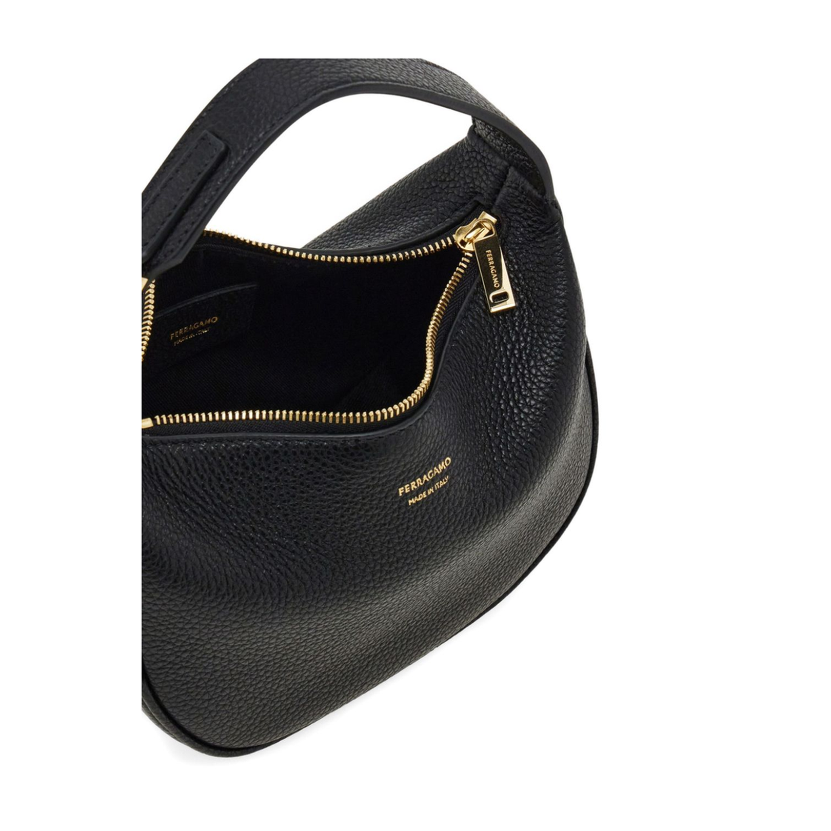 Black Top Zip Fastening Shoulder Bag - Image 5