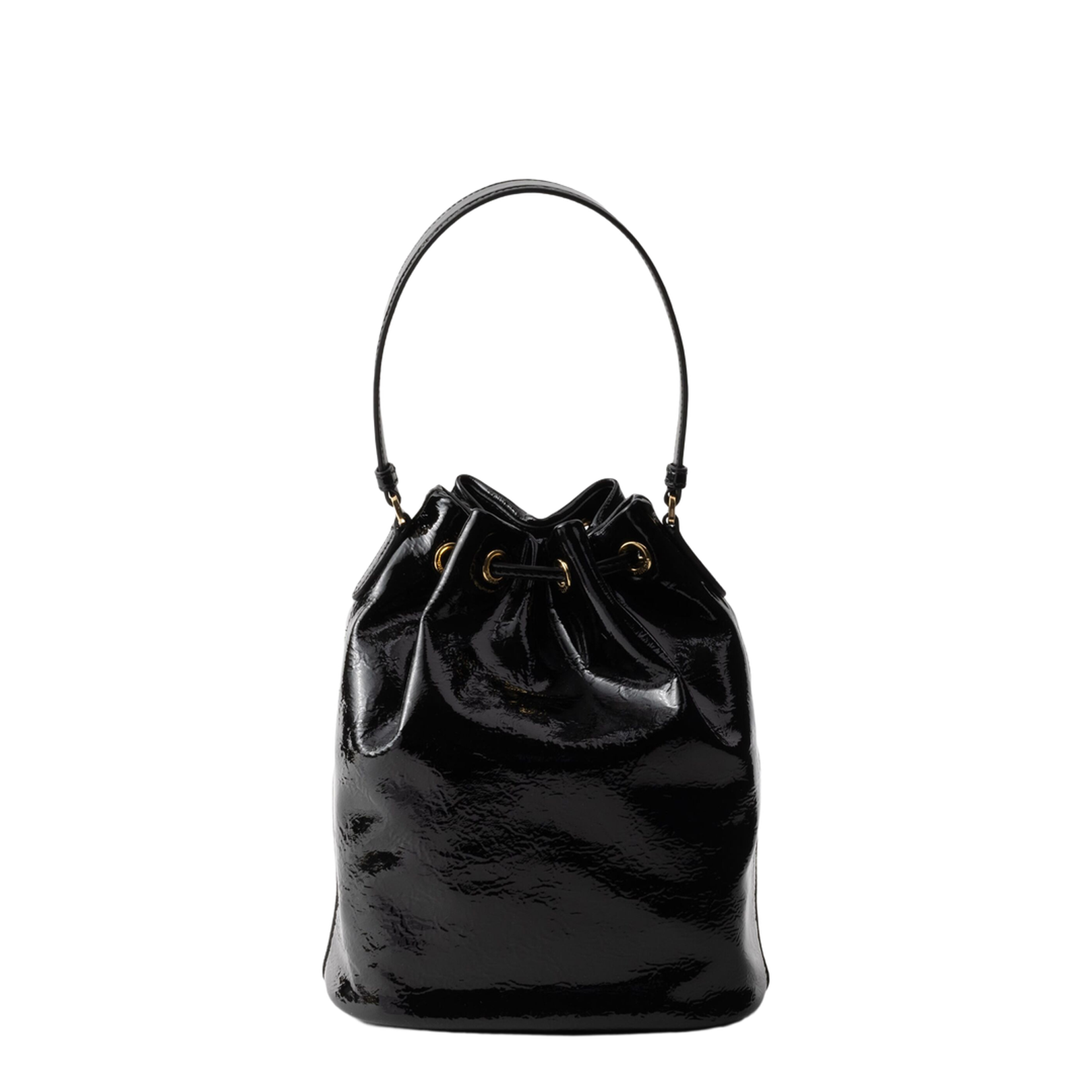 Duet Medium Naplak Patent Leather Bucket Bag - Nero - Image 2
