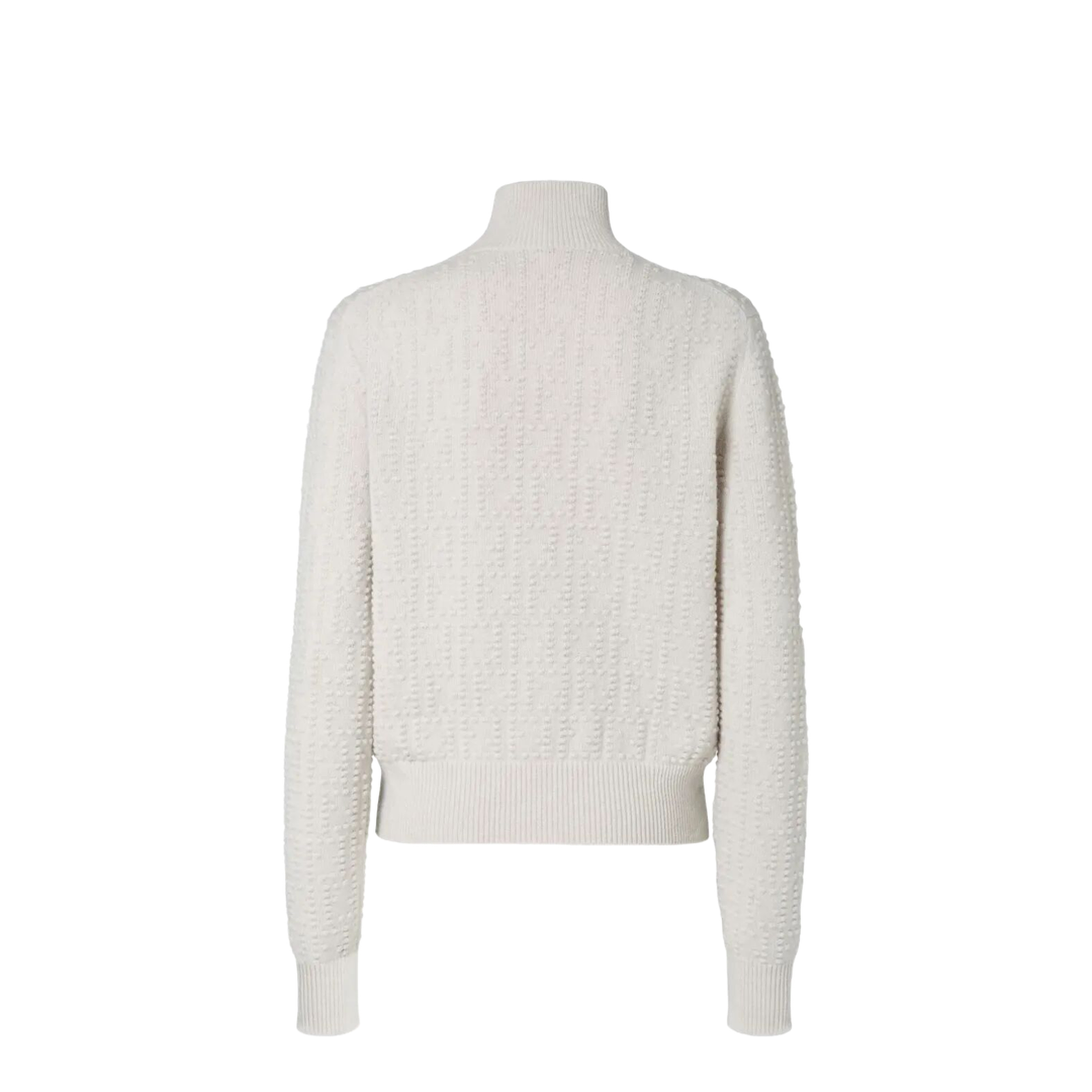 High-Neck Wool and Cashmere Jumper with Polka Dot Embroidery - Image 2
