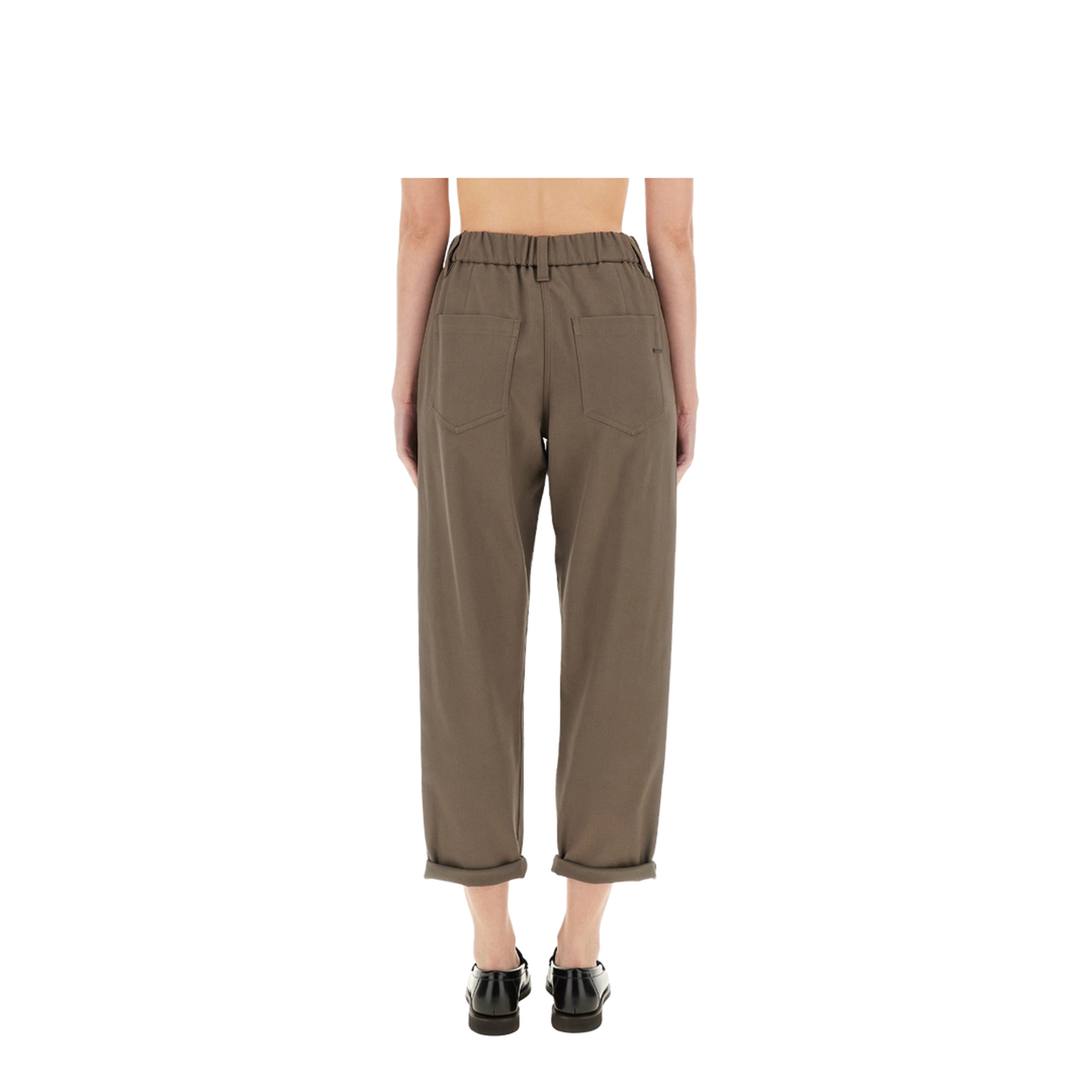 Shiny Bartack Pants Brown - Image 3