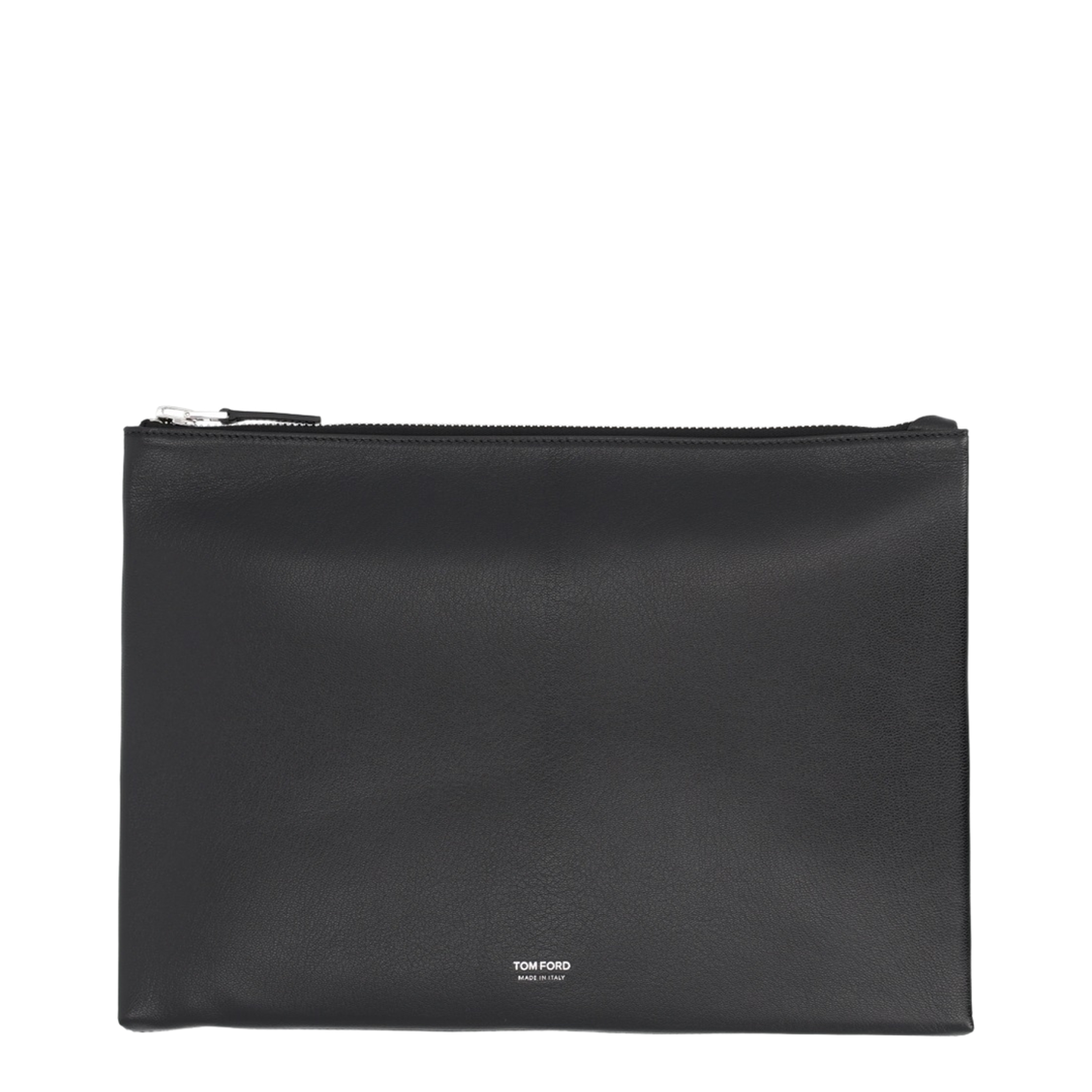 Calf Leather Clutch Bag - Black - Image 1
