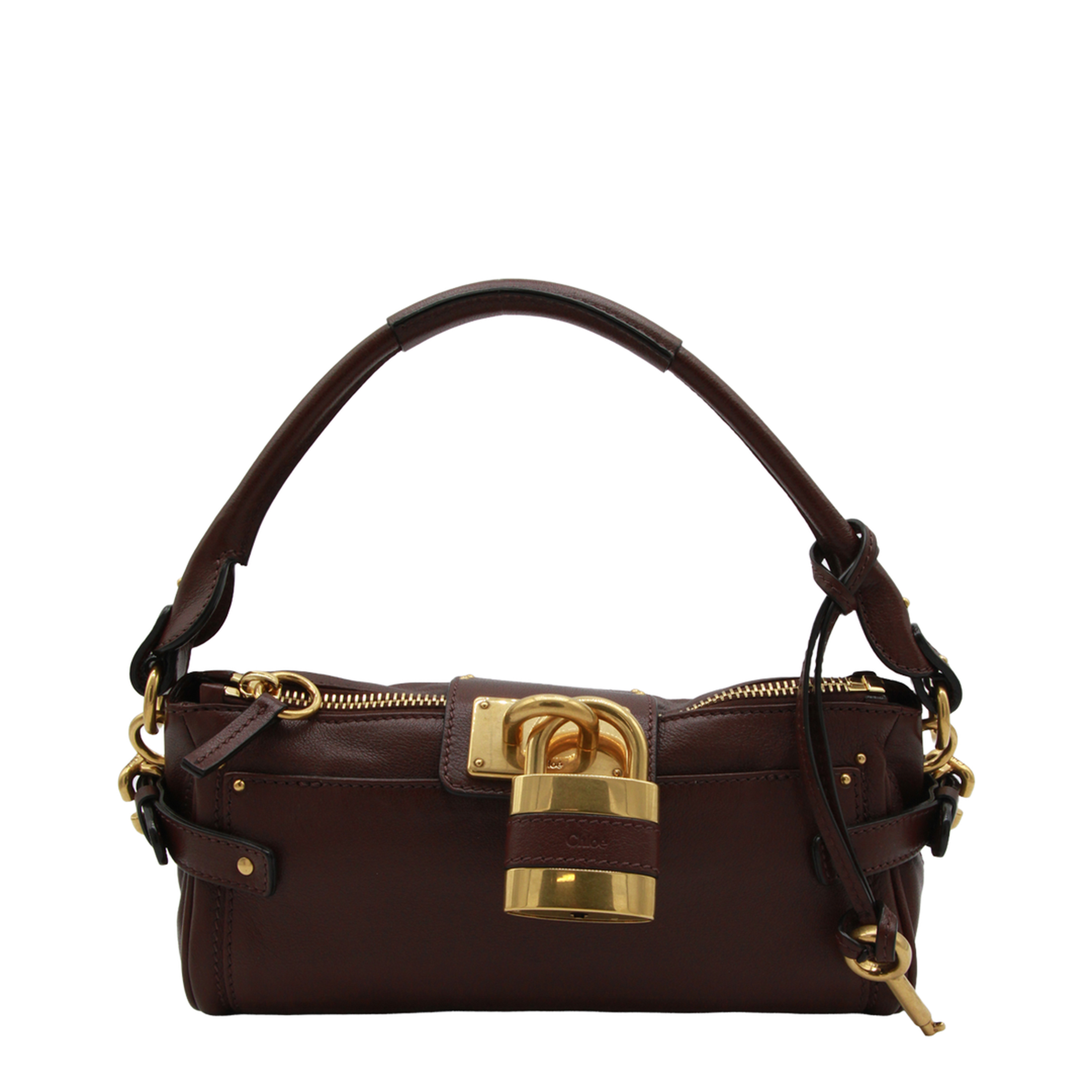 Paddington Small Grained Buffalo Leather Shoulder Bag - Crafty Brown - Image 2