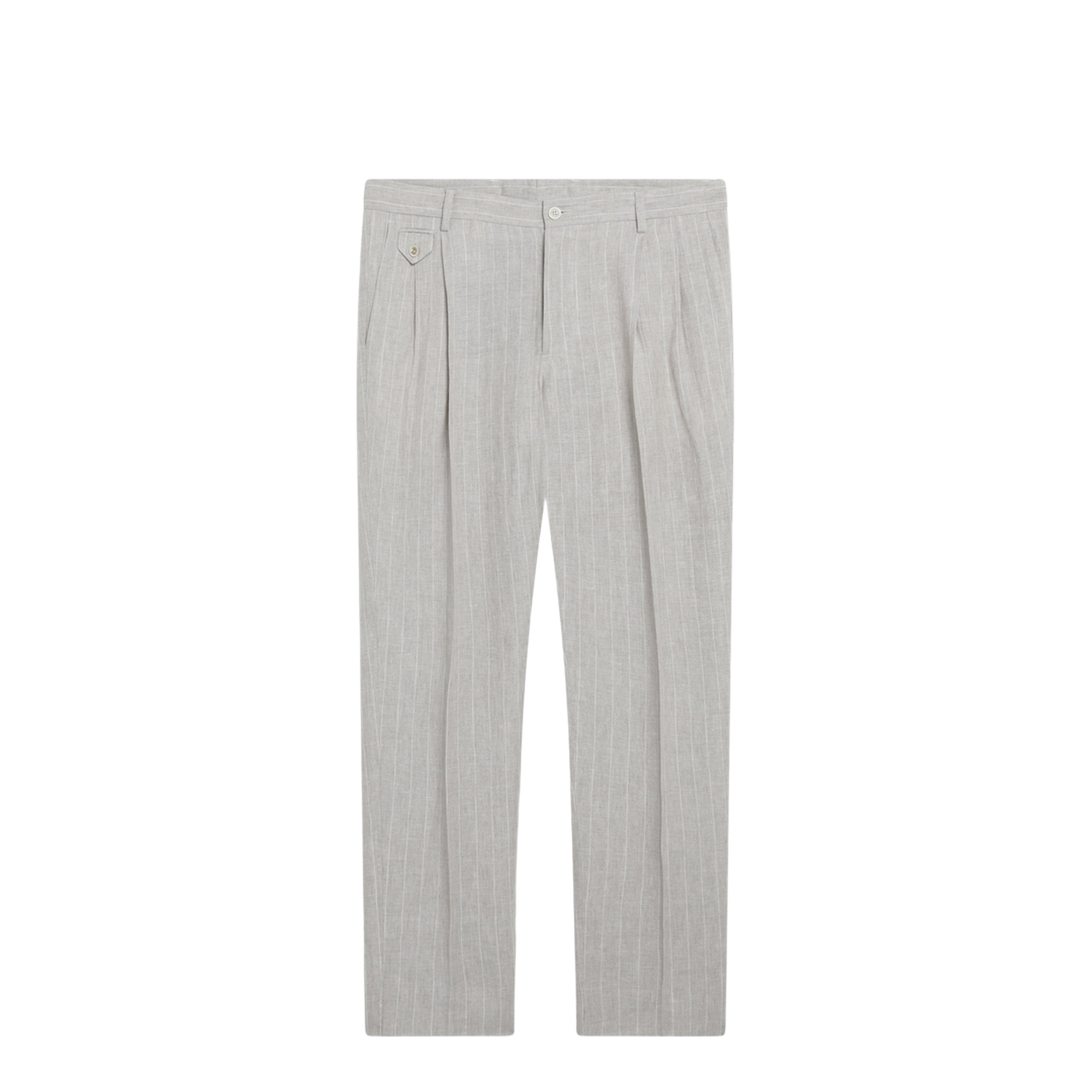 Pinstripe Linen Tailored Trousers - Image 1