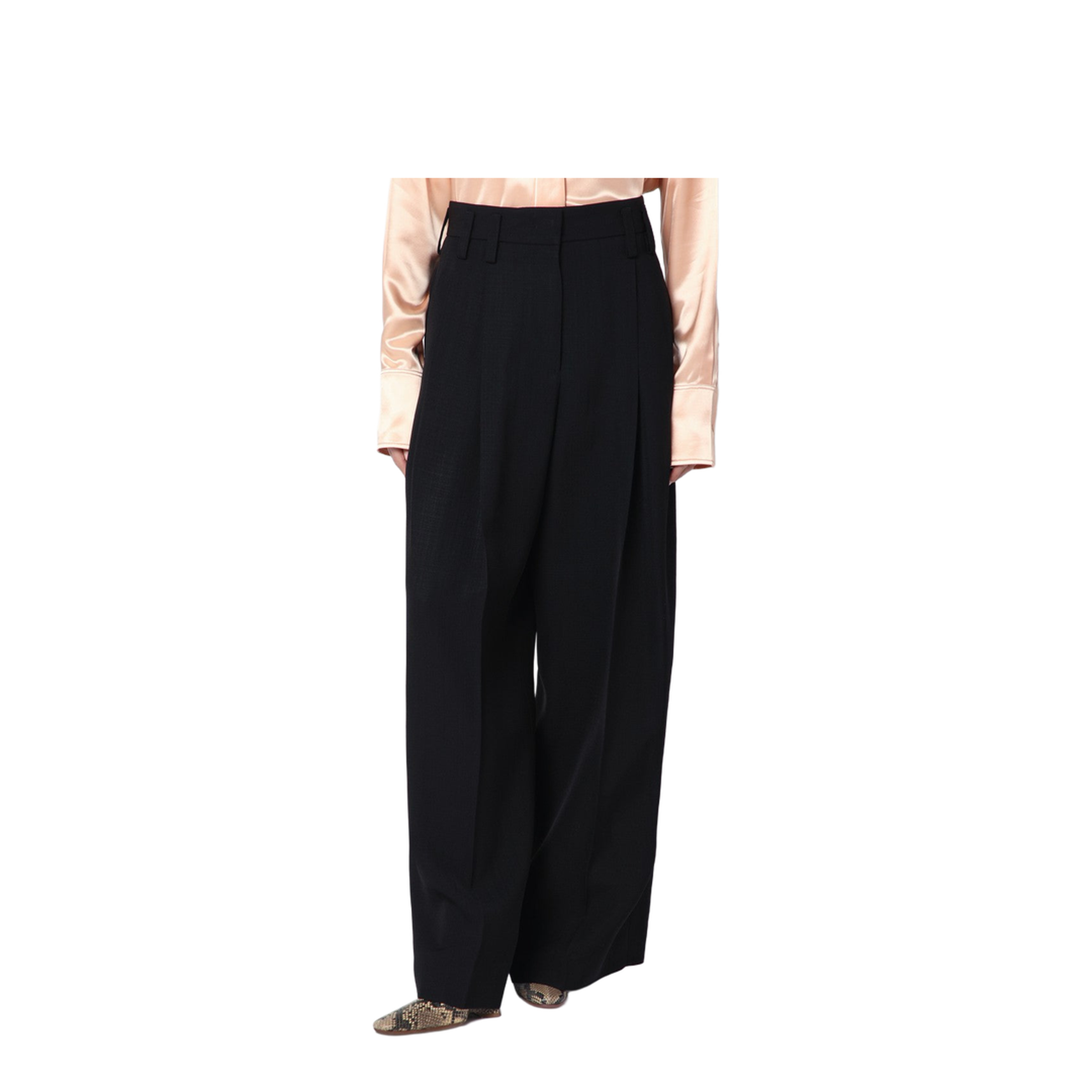 Silk Pleated Pants - Image 1