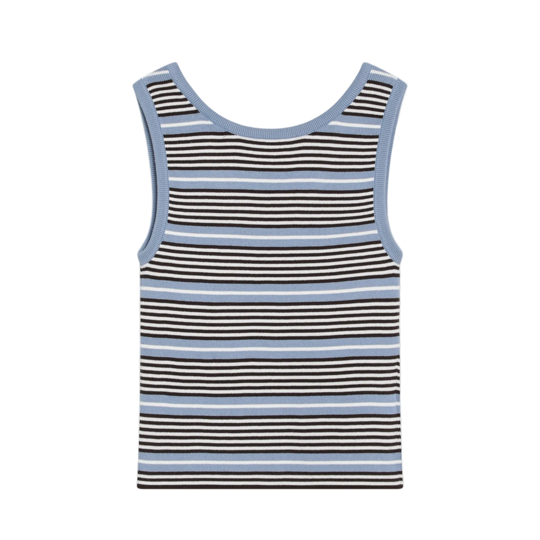 Light Blue and White Striped Tank Top - Image 2