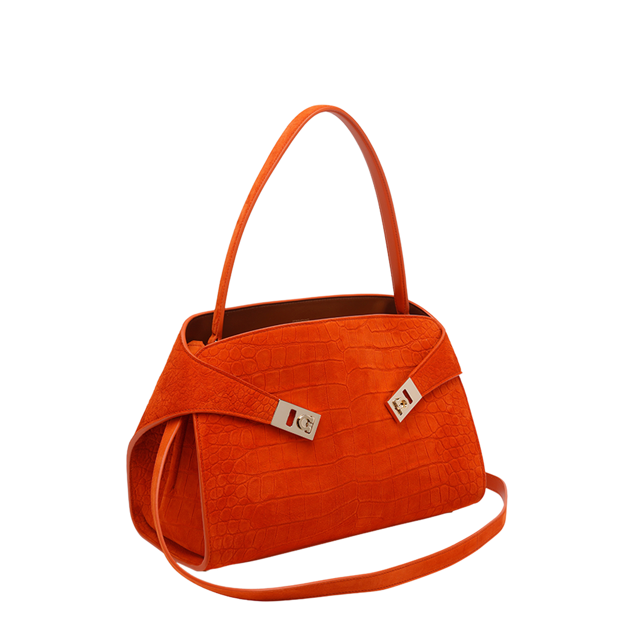 Croc Hug Soft Medium Shoulder Bag - Light Siena - Image 2