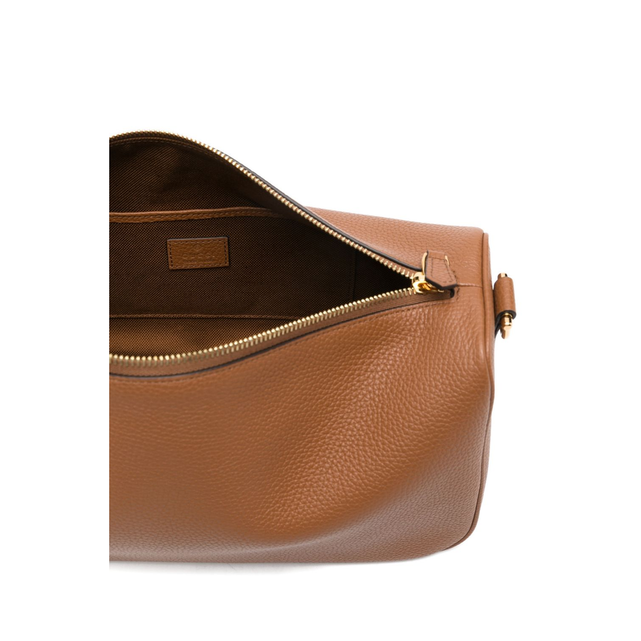 Half Horsebit Medium Grainy Leather Shoulder Bag - Brown Leather - Image 2