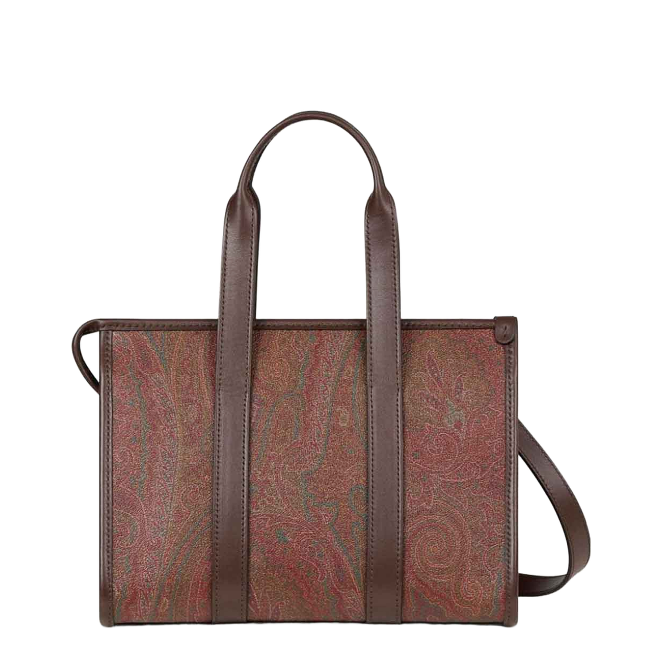 Arnica Small Paisley Jacquard Cotton Top-Handle Bag - Brown - Image 4