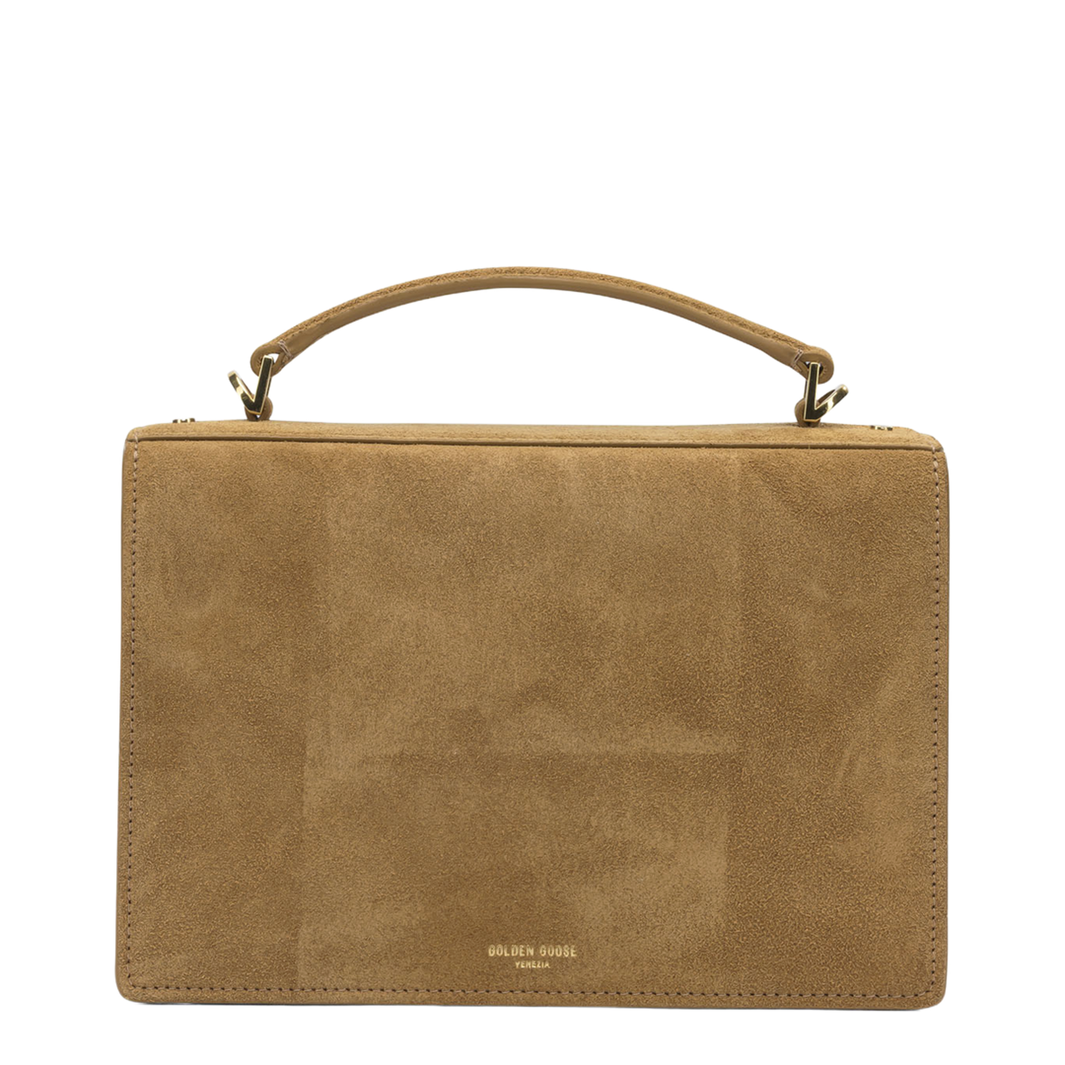 Venezia Small Nubuck & Suede Leather Top-Handle Bag - Cammello - Image 3