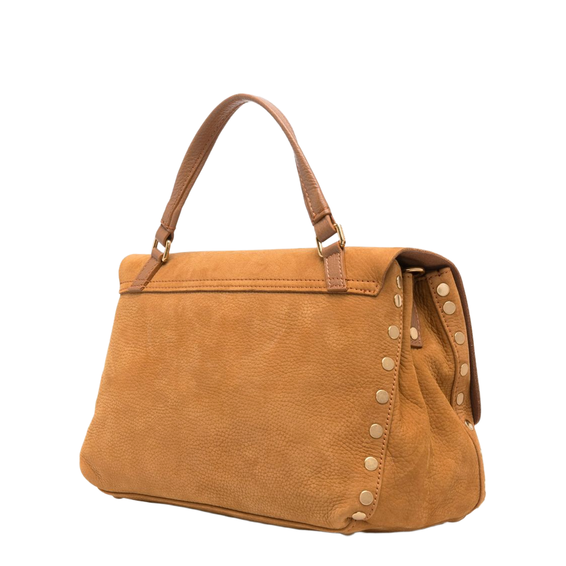 Postina Small Calf Leather Messenger Bag - Brown Brandy - Image 4