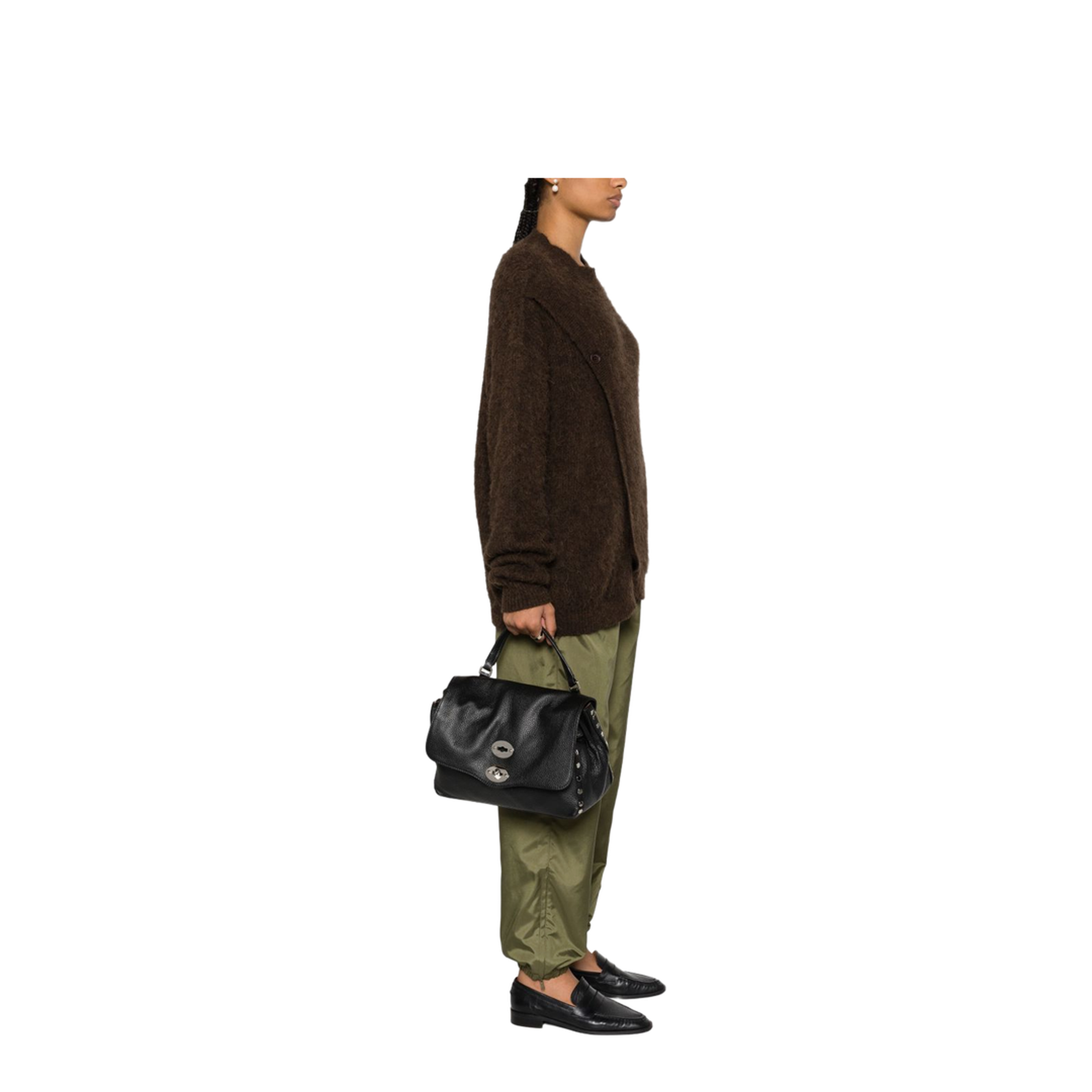 Postina Daily Small Calfskin Top-Handle Bag - Nero - Image 4