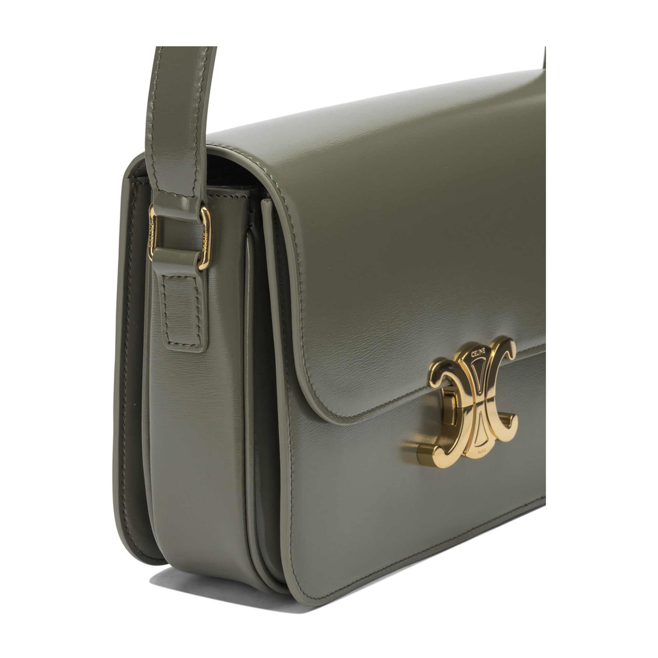 Triomphe Calfskin Crossbody Bag - Golden Khaki - Image 4