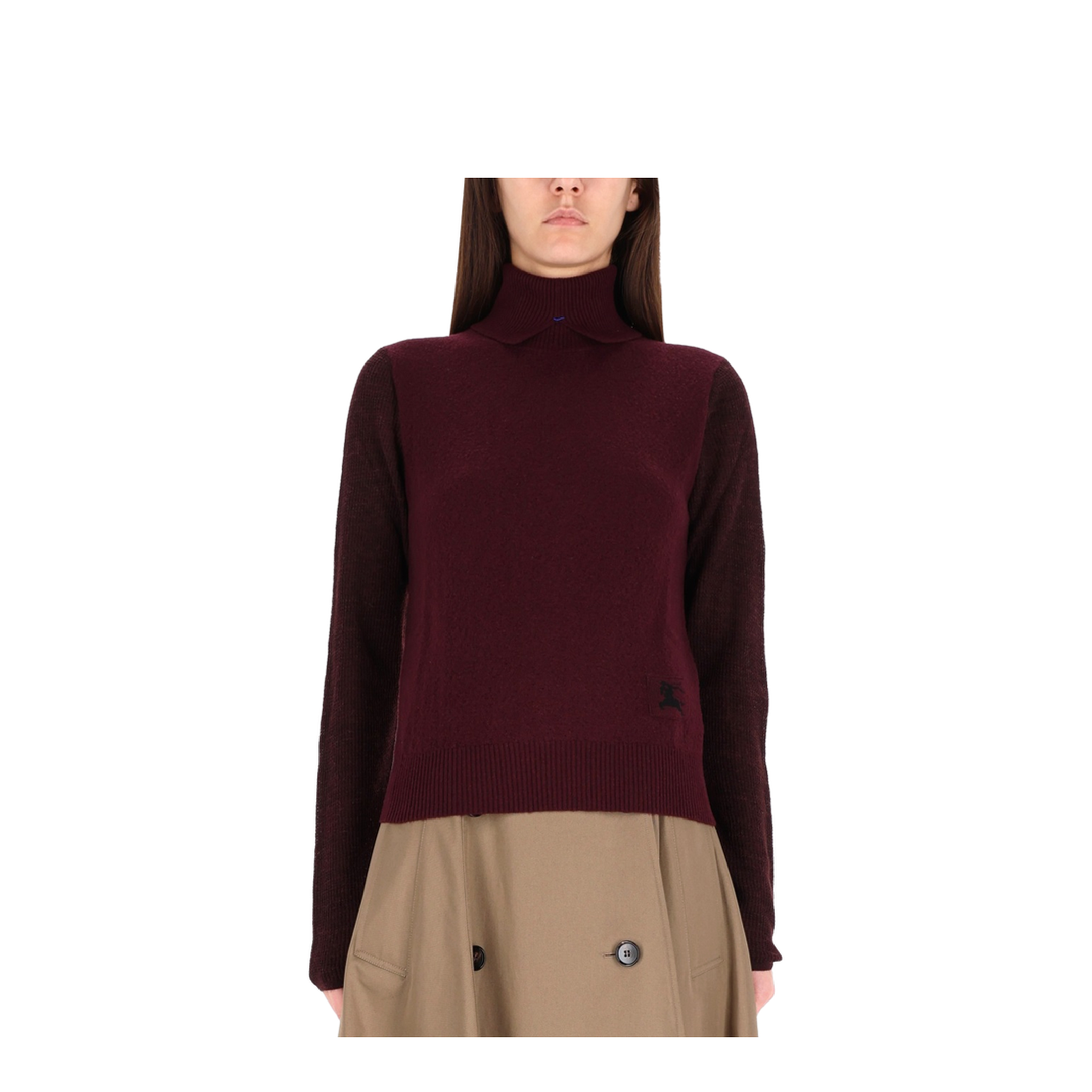 Wool Blend Sweater - Dark Red - Image 1