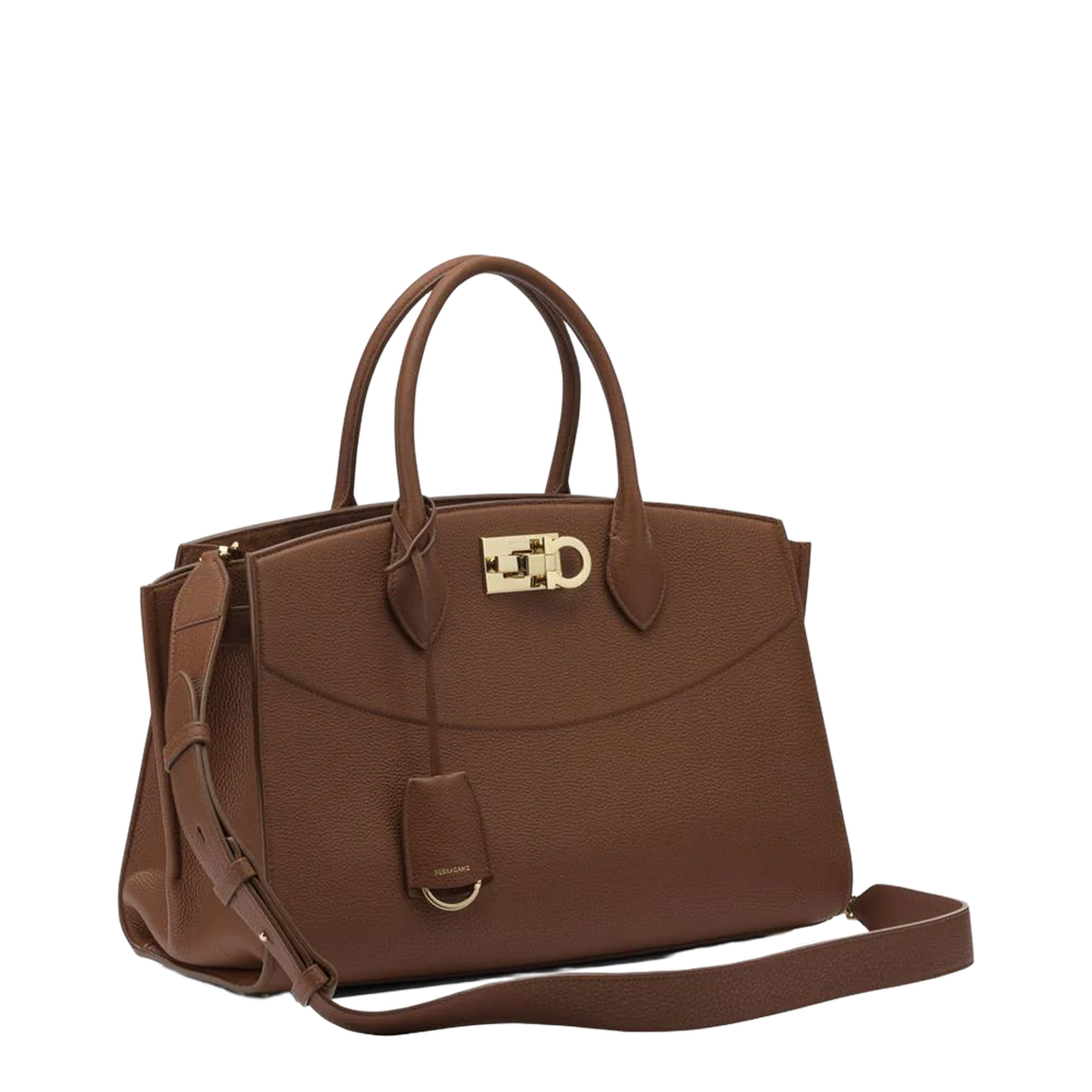 Studio Soft Large Calfskin Top-Handle Bag - New Cognac - Image 2