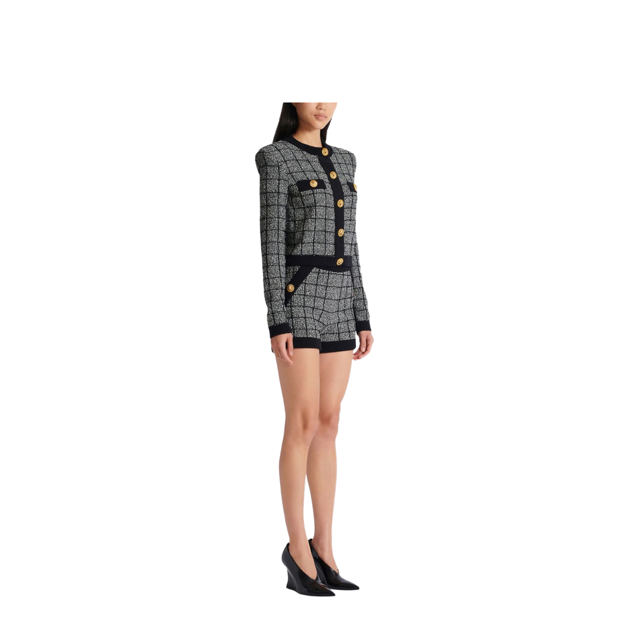 Knitted Sweater Black Grey - Image 2