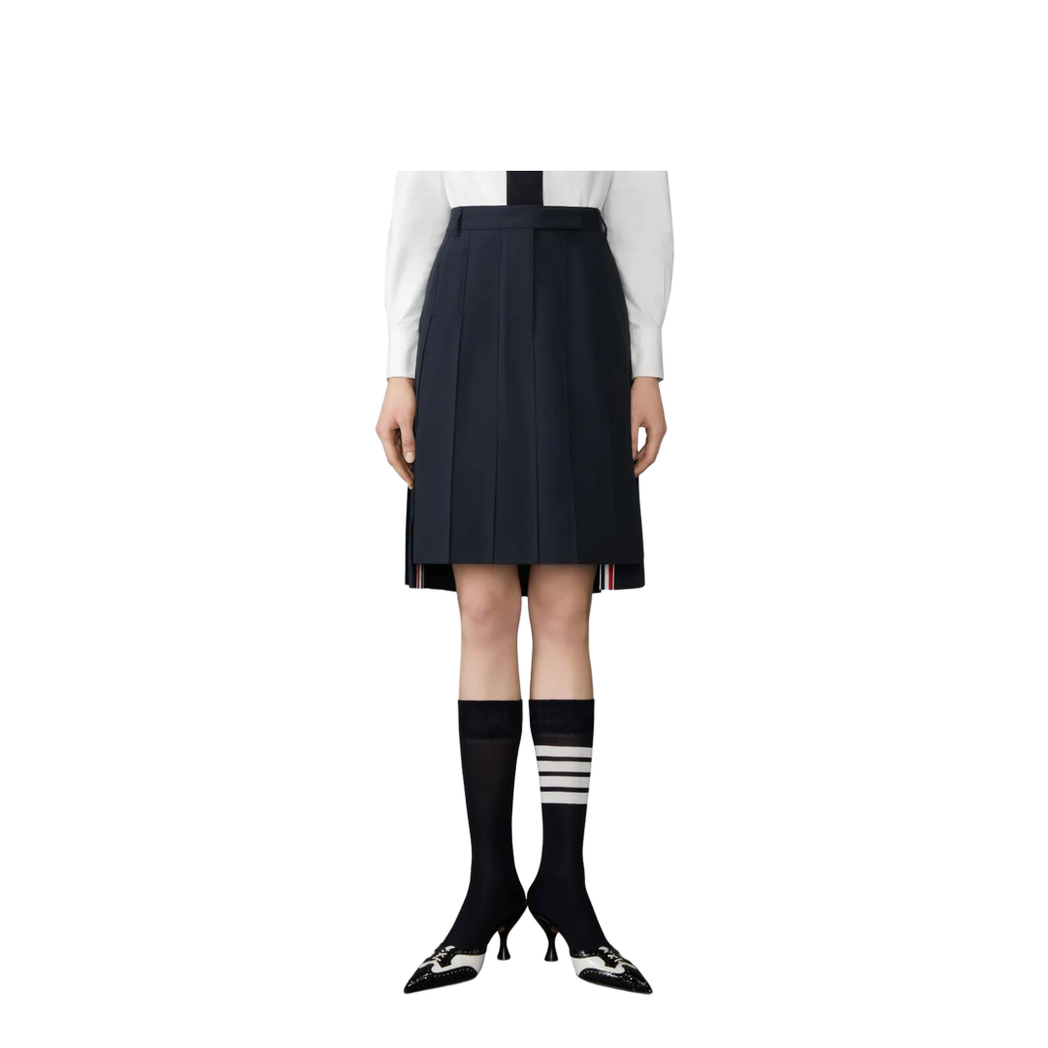 Pleated Wool Midi Skirt - Image 2