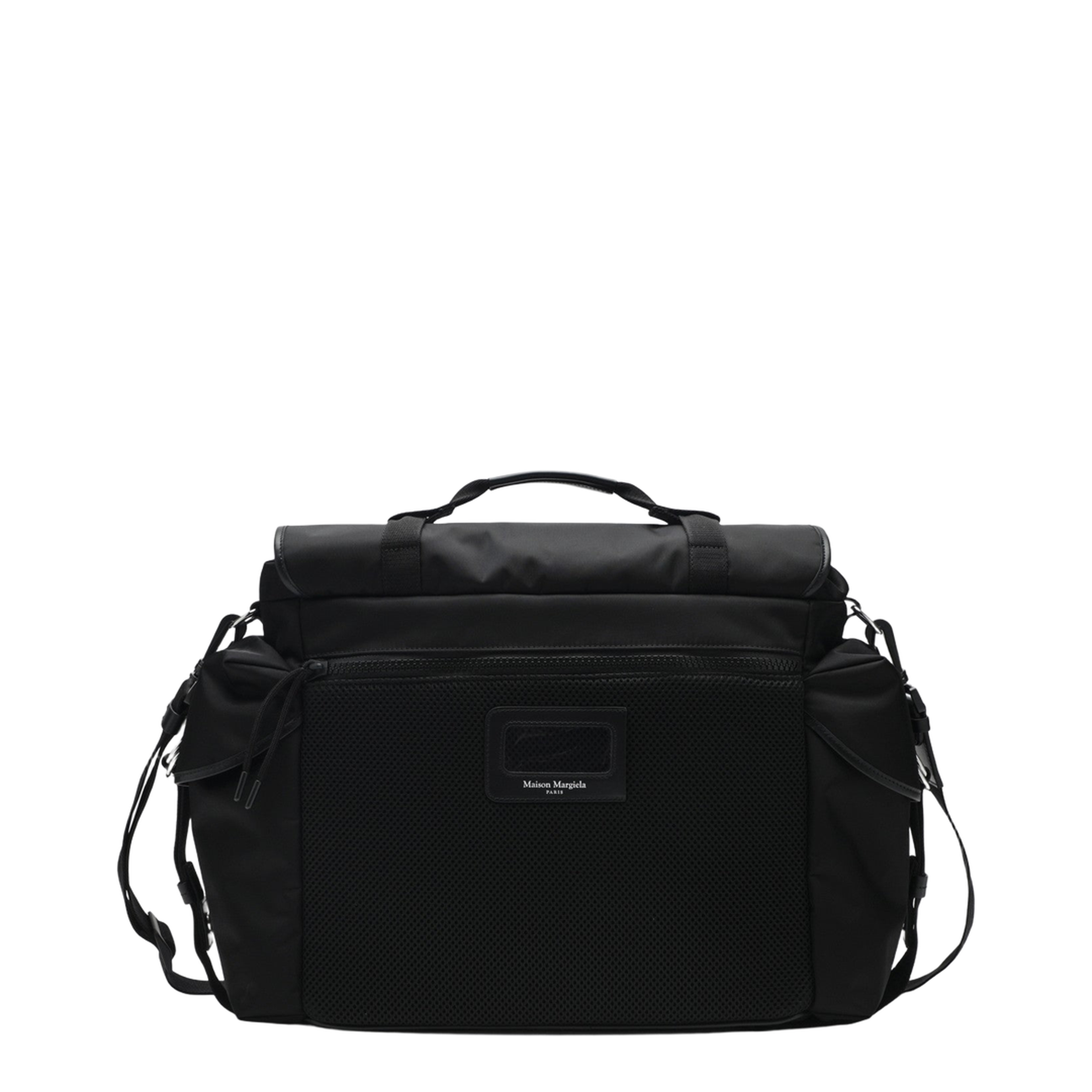 High Tech Large Nylon Messenger Bag - Black - Image 2