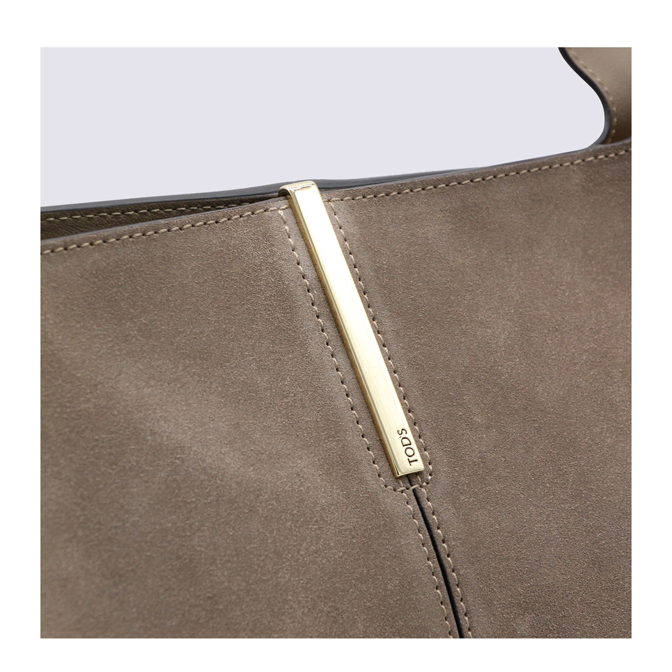 Medium Small Suede Shopping Bag - Beige - Image 8