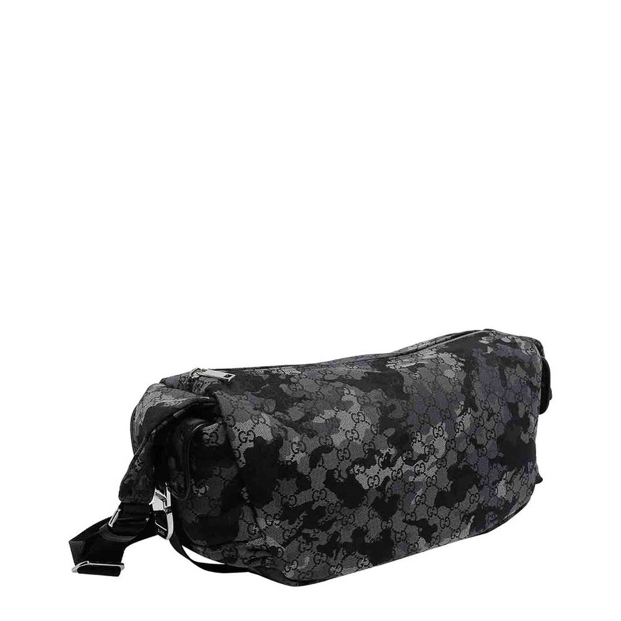 GG Canvas Large Canvas Crossbody Bag - Black and Grey Camouflage - Image 5