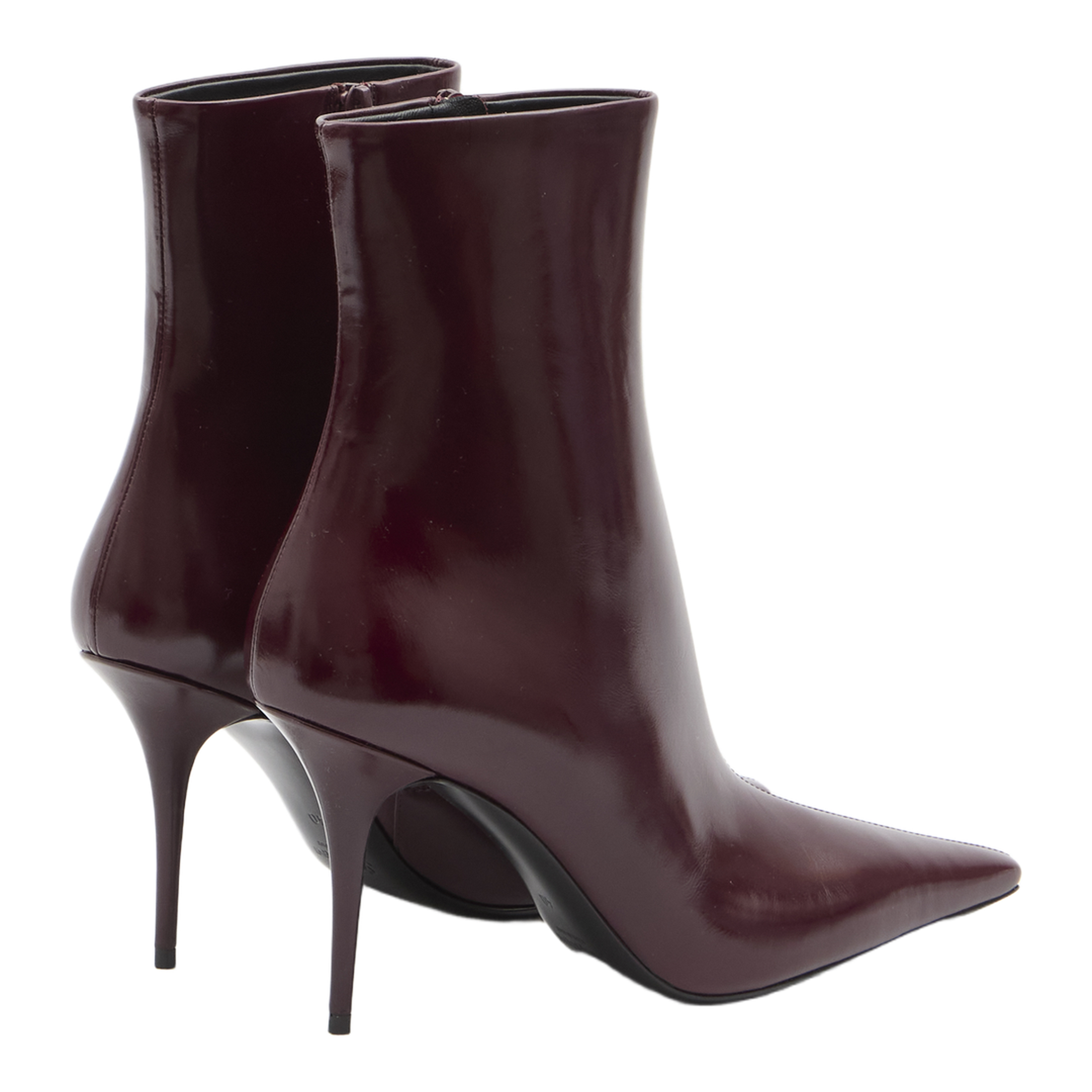 Ashley Booties in Smooth Leather in Bordeaux - Image 3
