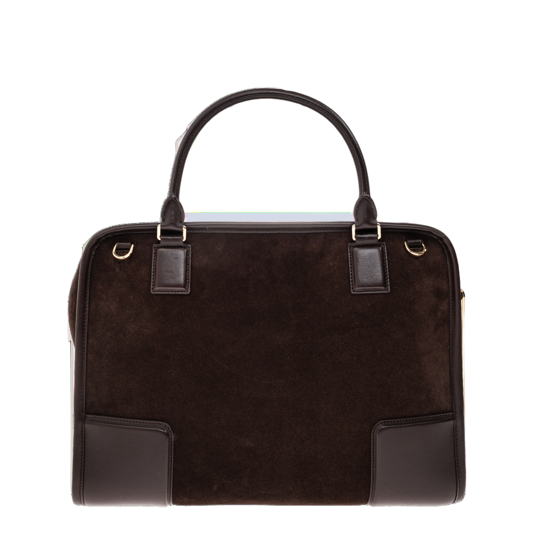 Amazona 180 Large Suede Handbags - Dark Chestnut - Image 3