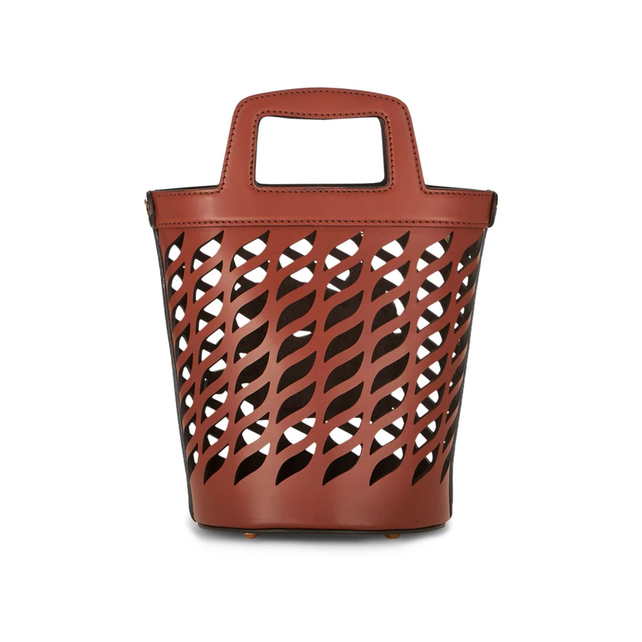 Medium Bull & Calf Leather Bucket Bag - Light Brown - Image 3