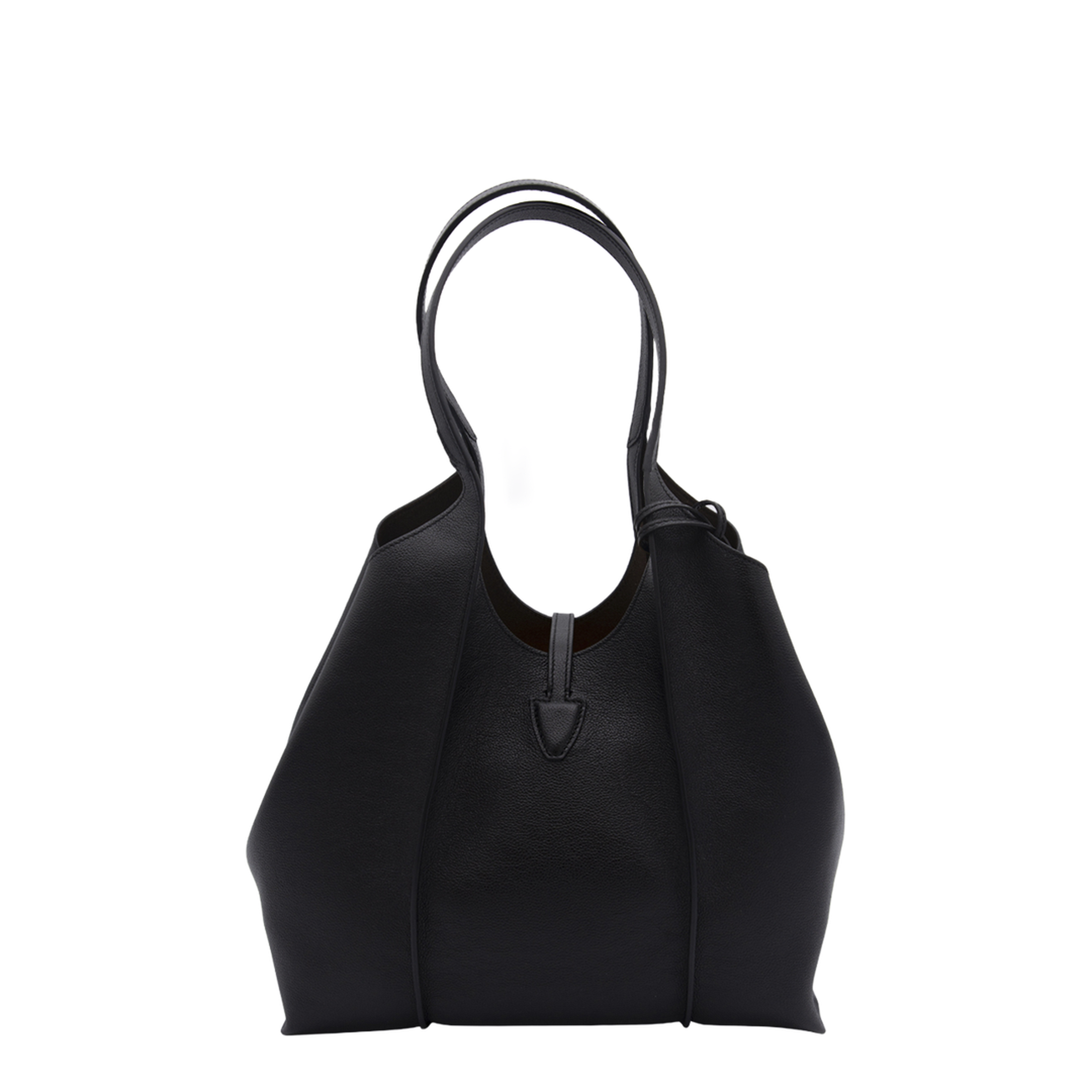 T Timeless Small Calf Leather Shopping Bag - Black - Image 6