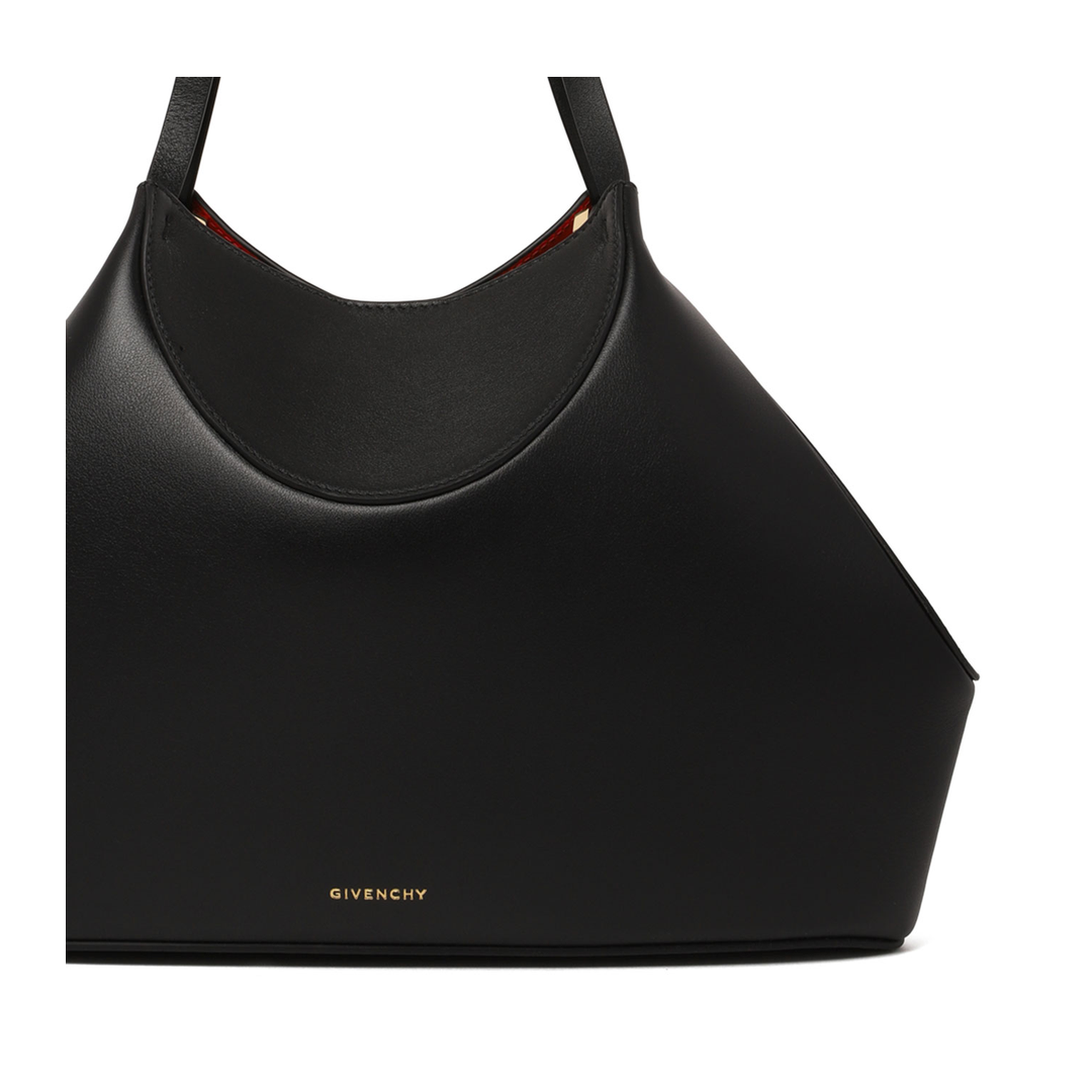Facet Small Grained Leather Tote Bag - Black - Image 4