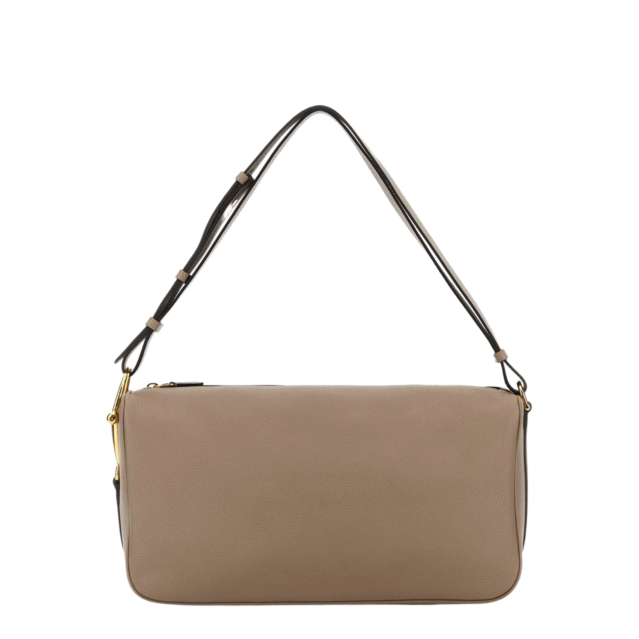 Half Horsebit Large Soft Grain Shoulder Bag - Taupe - Image 3