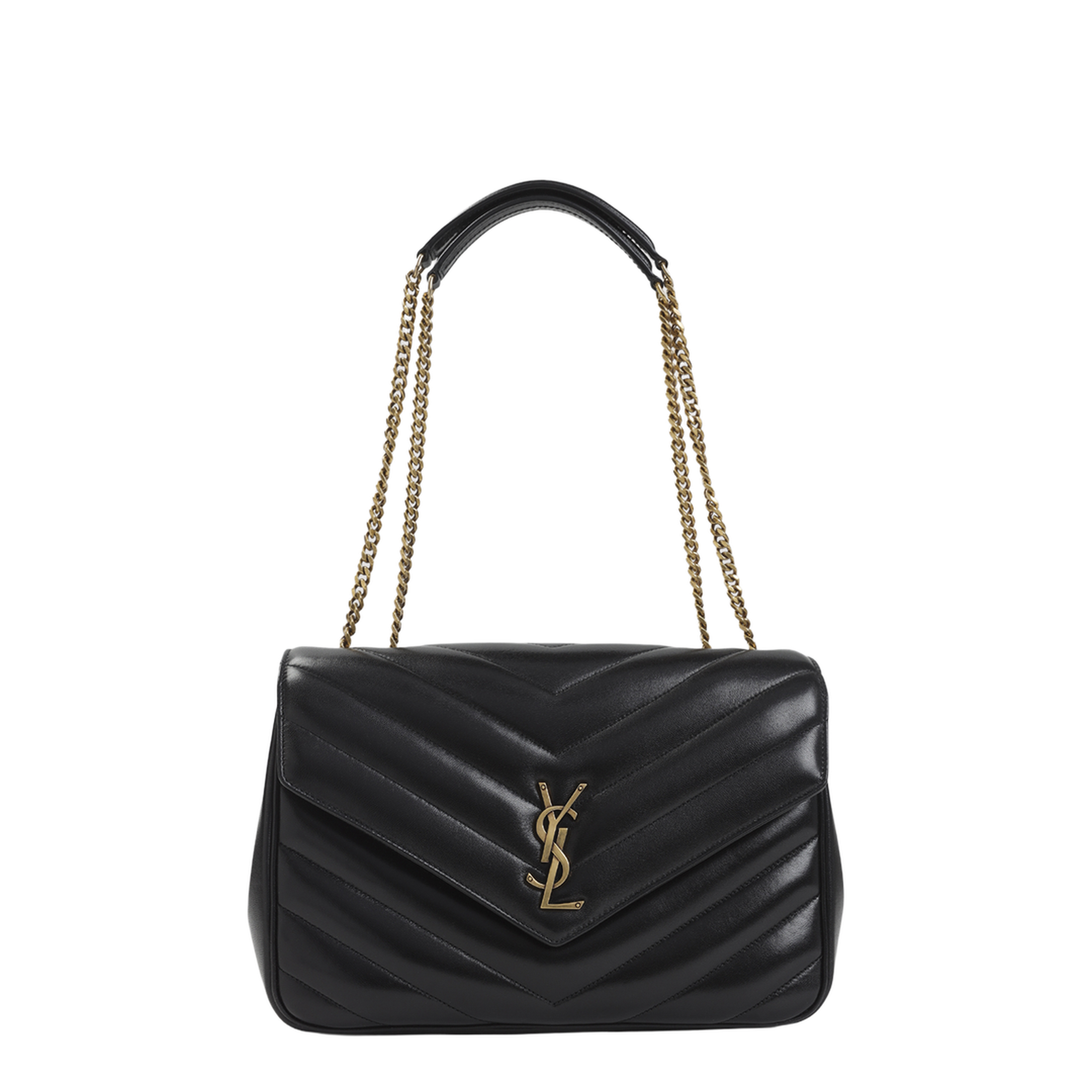 Loulou Large Matelassé Lambskin Shoulder Bag - Black - Image 3