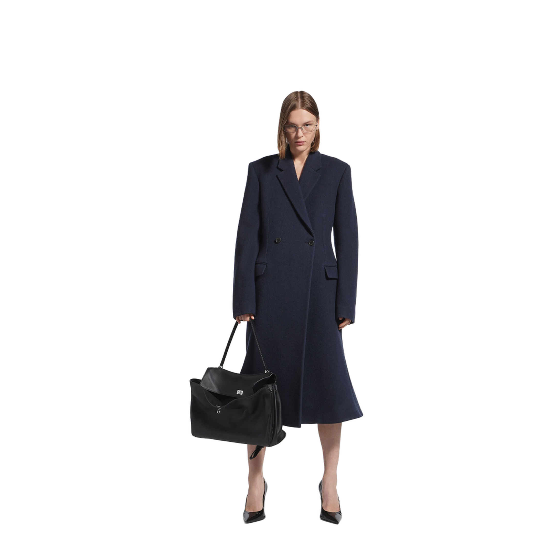 Godet Brushed Wool Midi Coat - Image 2