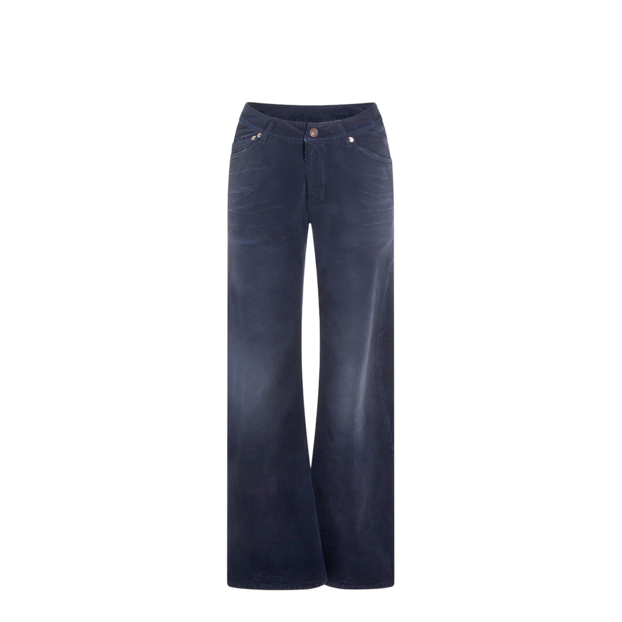 Curved Waist Pants in Navy/Dirty Dark - Image 2