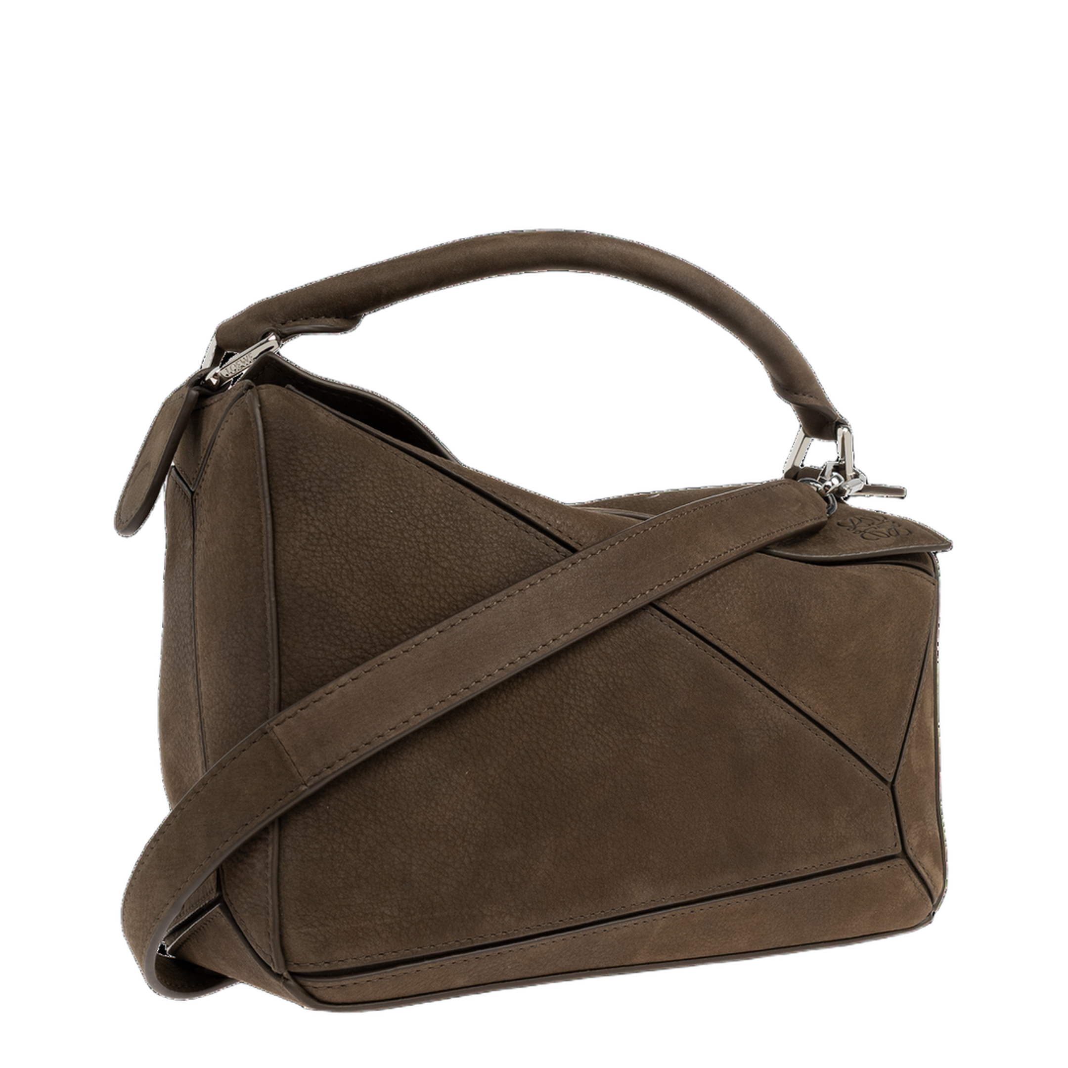 Puzzle Small Leather Shoulder Bag - Brown - Image 4