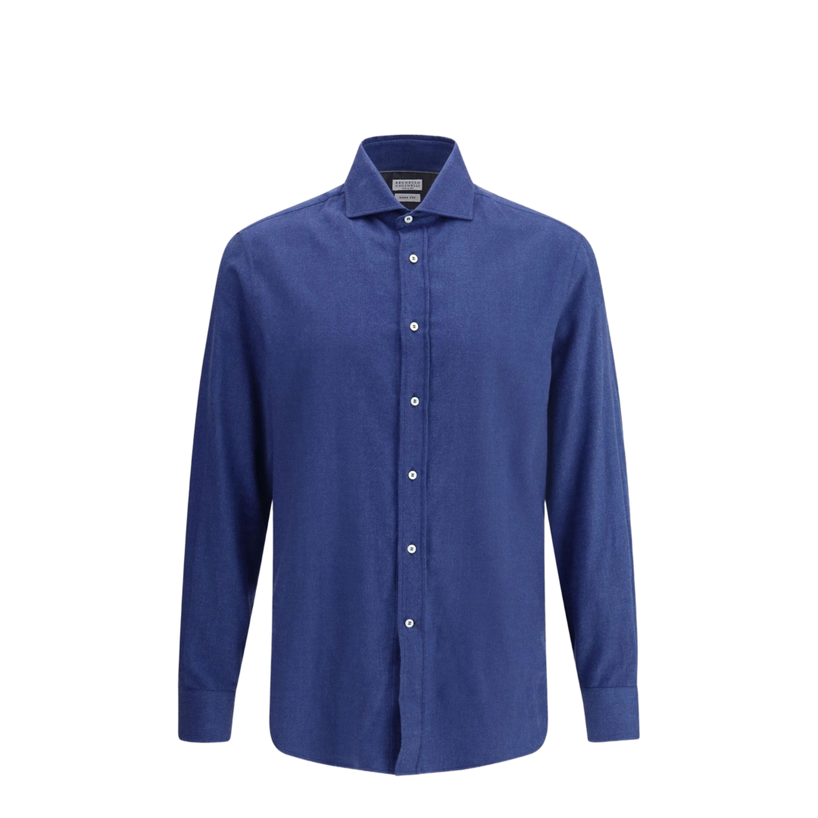 Herringbone Patterned Cotton Blend Flannel Shirt - Image 1