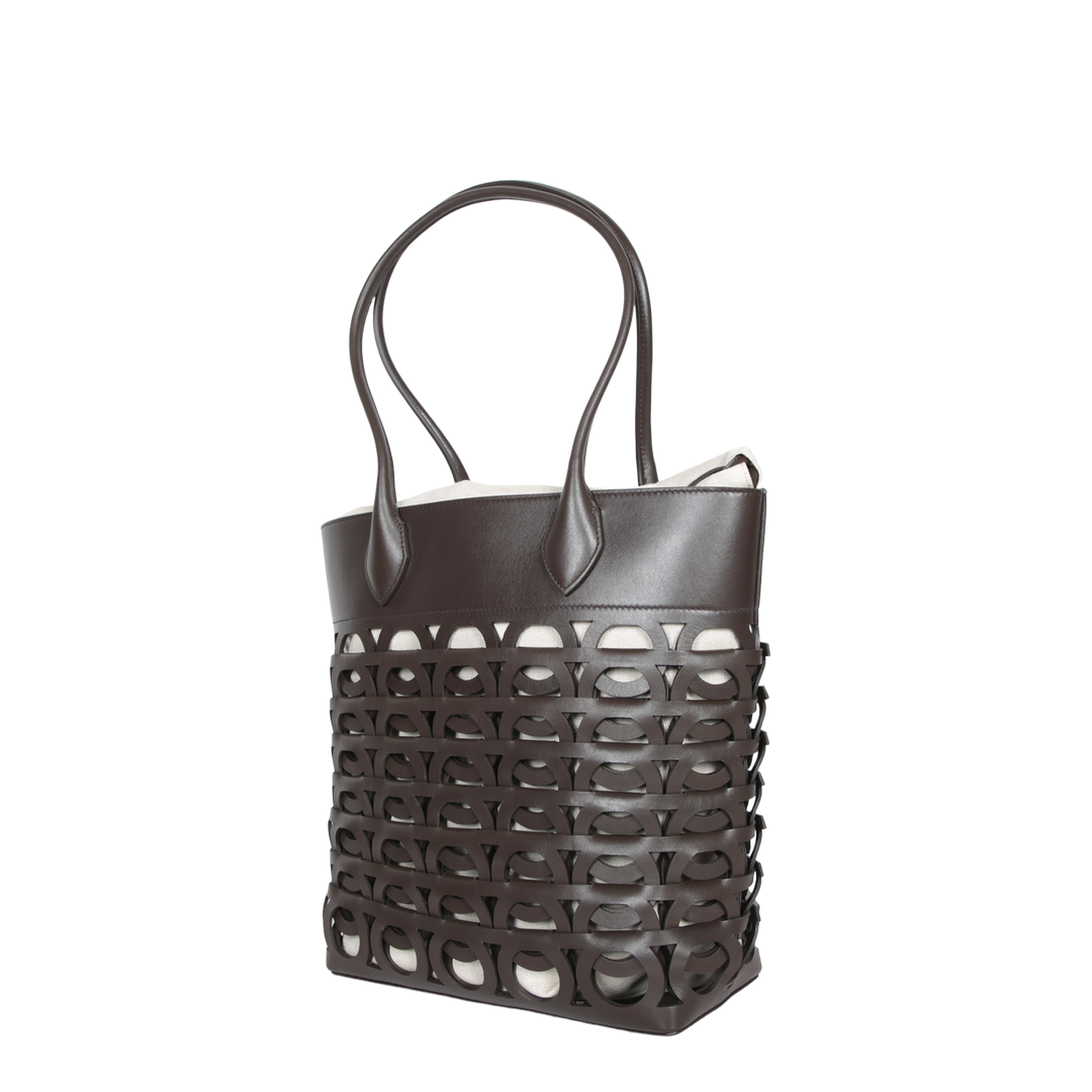 Gancini Medium Calfskin Tote - Testa di Moro - Image 5