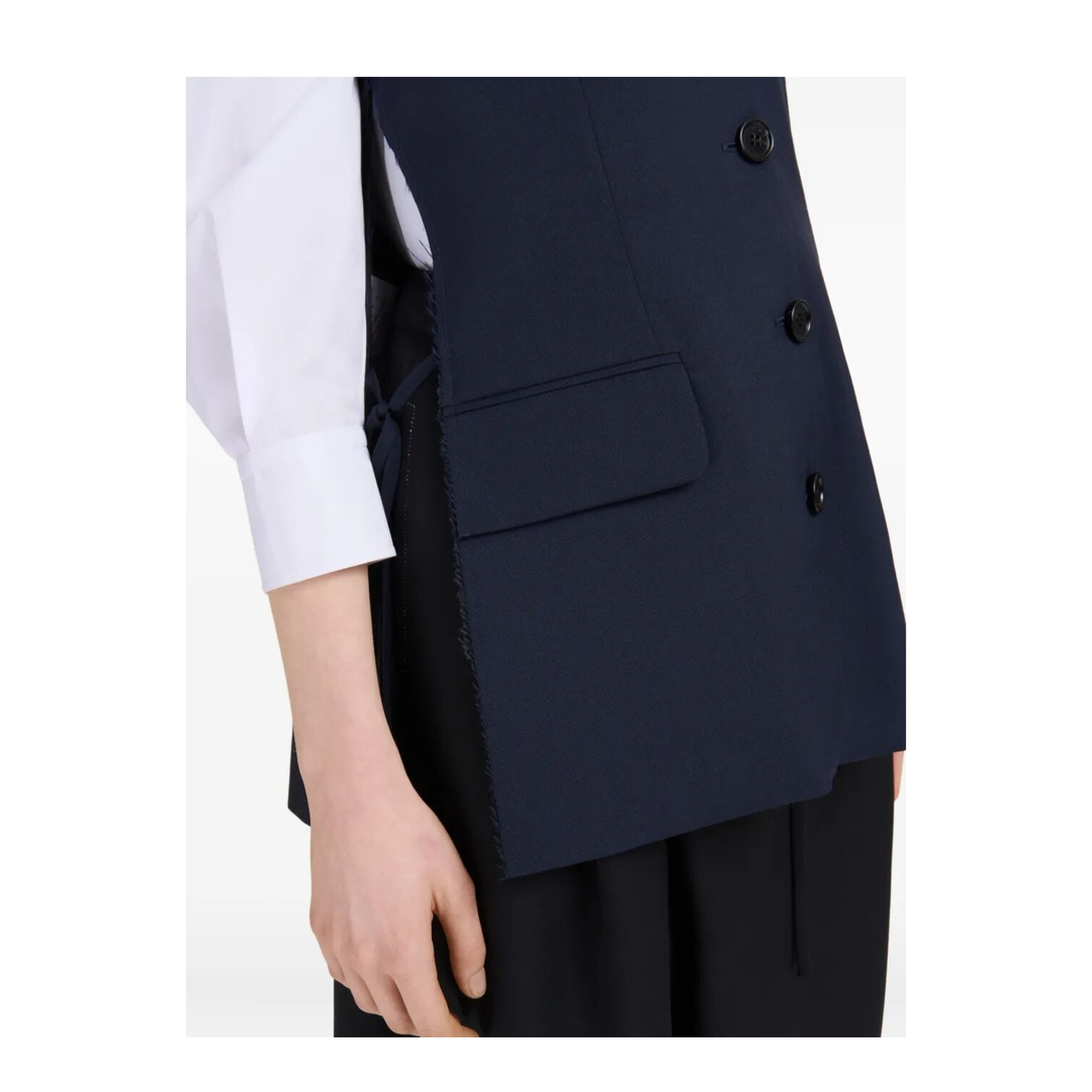 Wool Waistcoat with Side Slits - Image 5