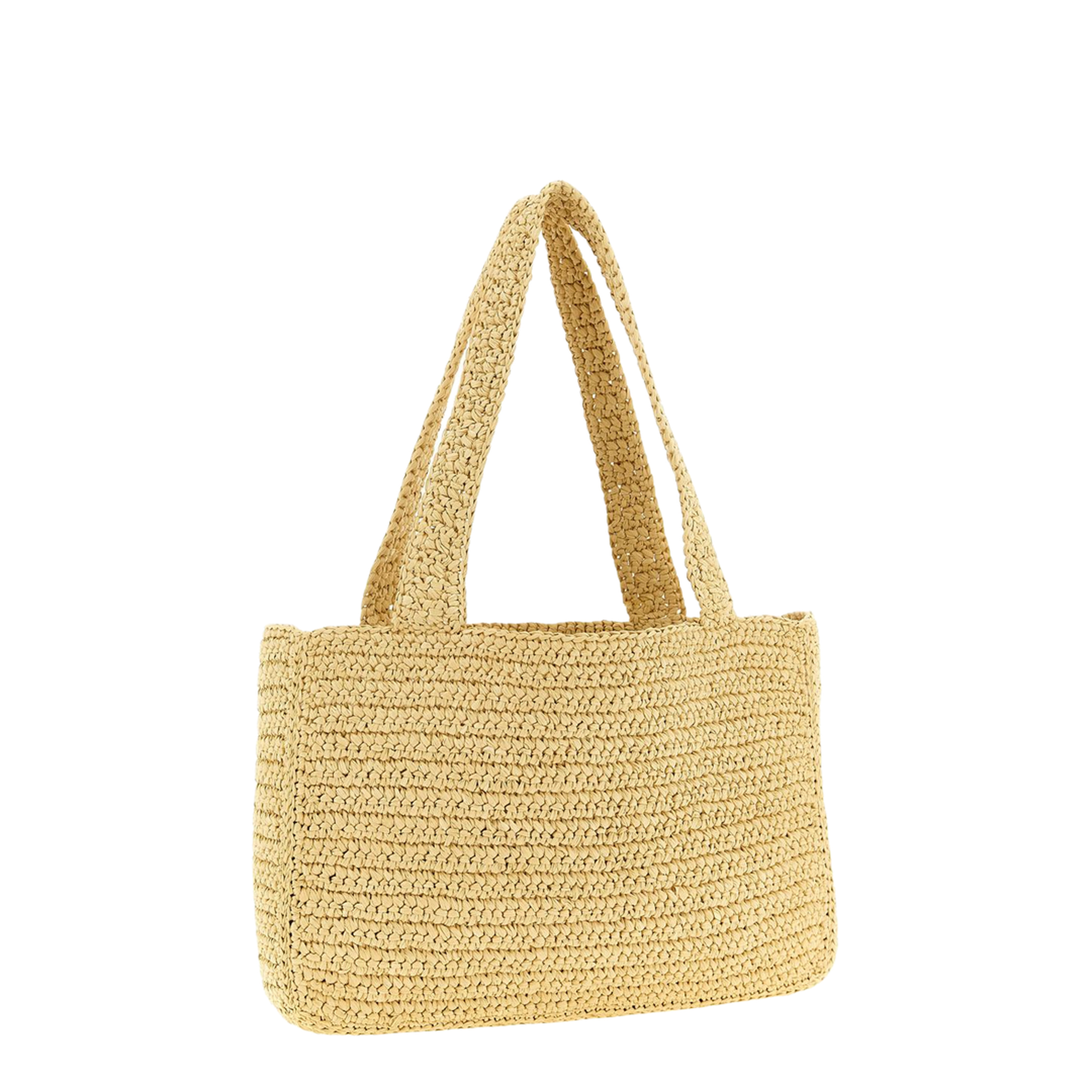 Viva Superstar Medium Crochet Raffia Shopping Bag - Natural/Butter - Image 2