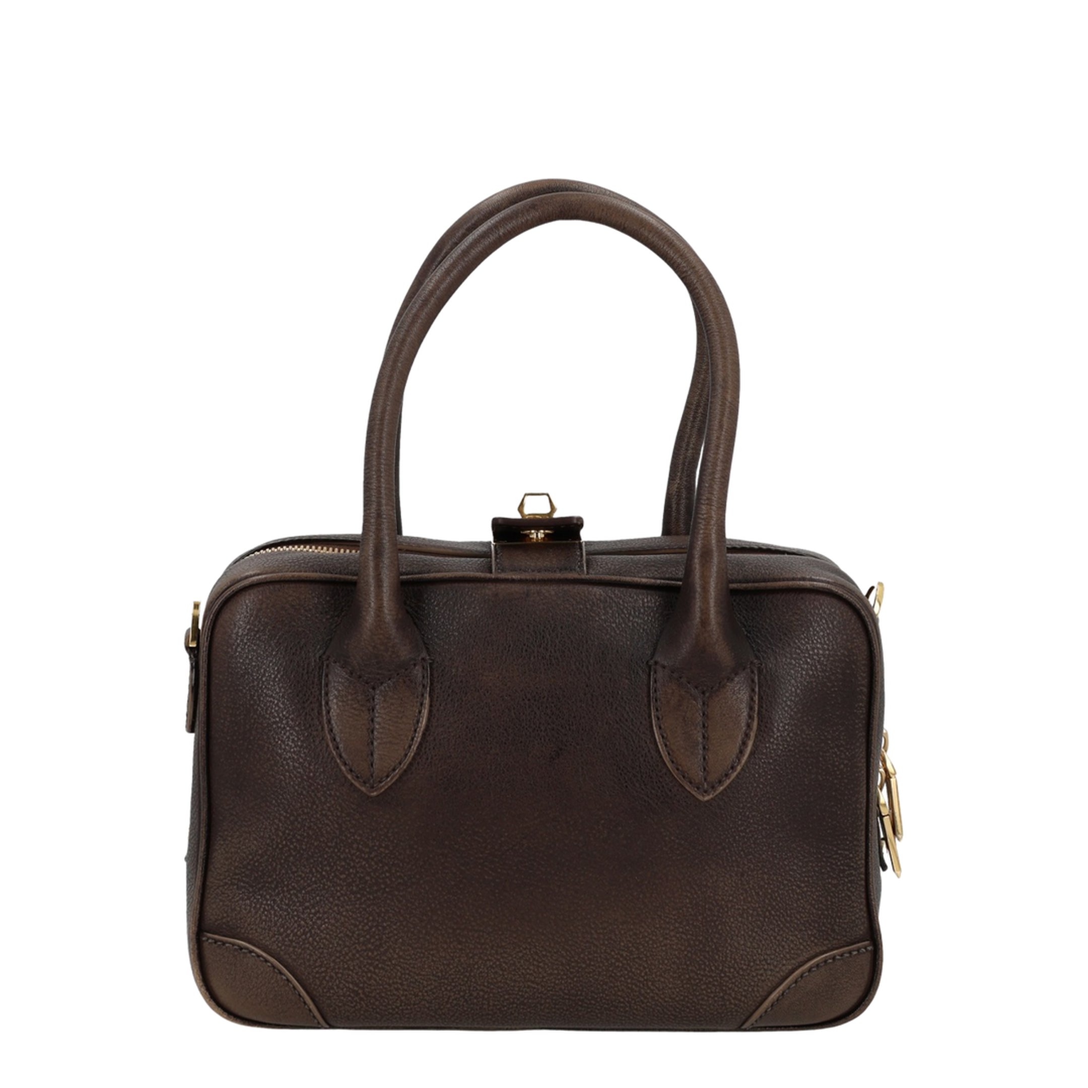 Vita Cowhide Top-Handle Bag - Crema/Marrone - Image 5