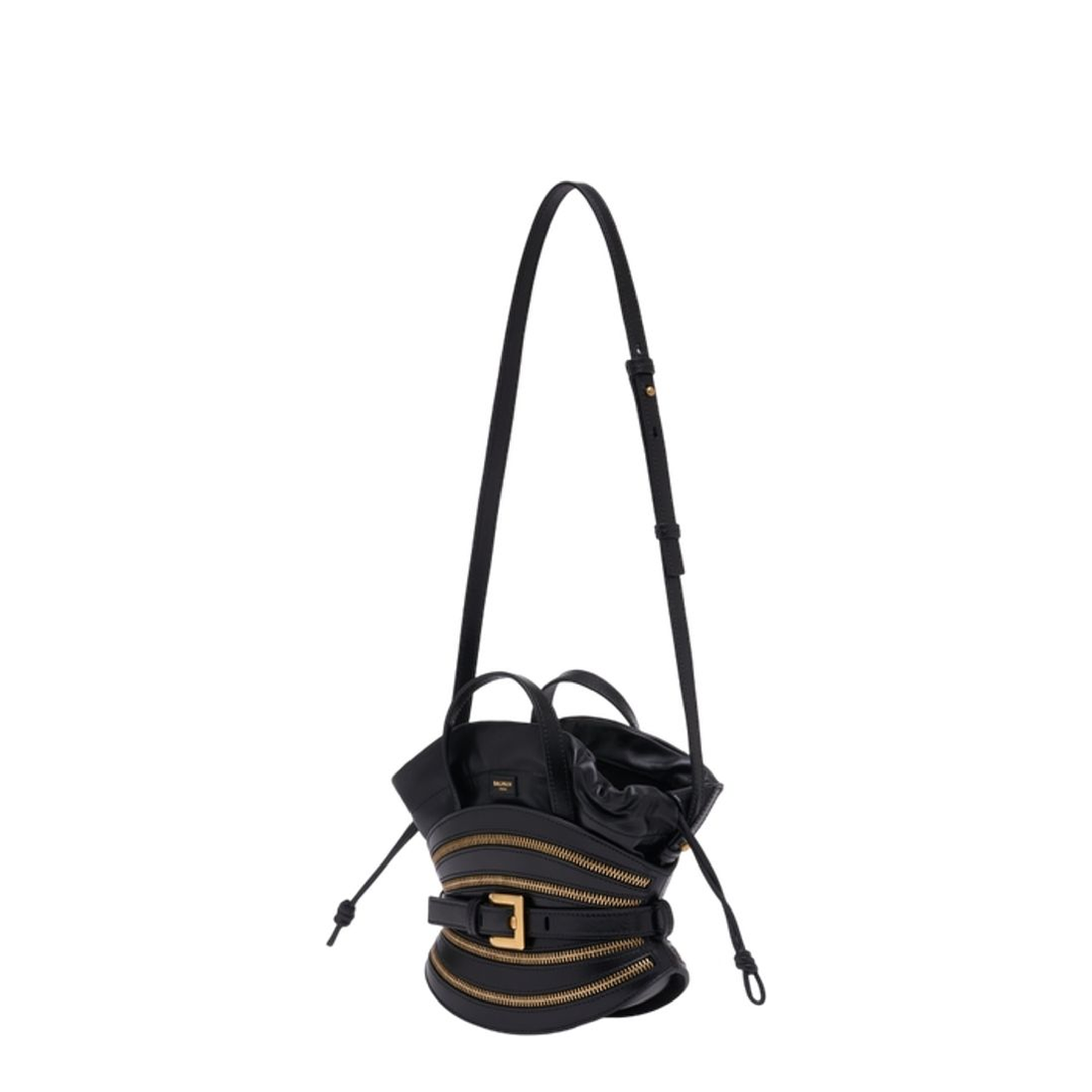 Mini Shuffle Zips Shoulder Bag Leather Black - Image 2