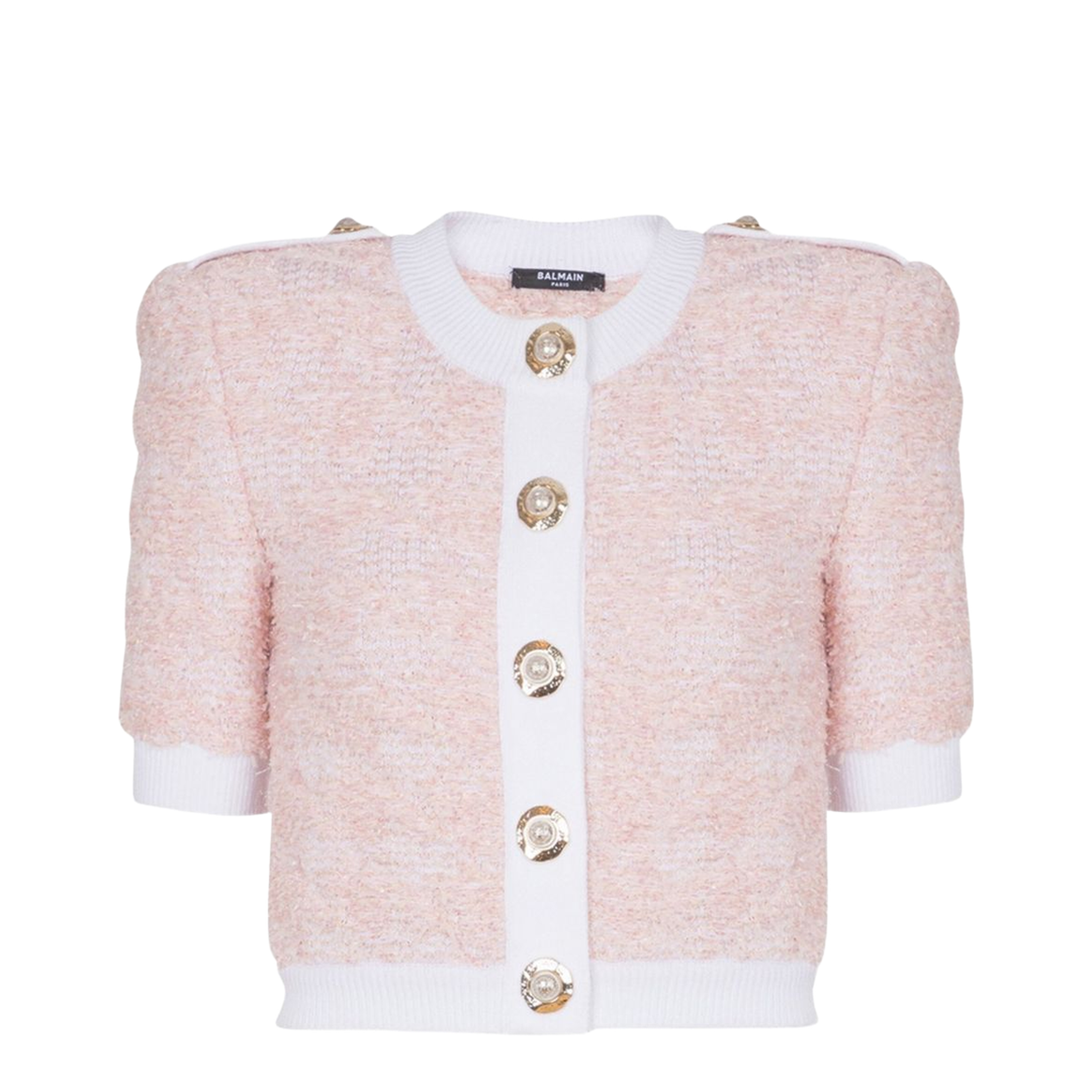Short-Sleeved Knit Cardigan - Image 1