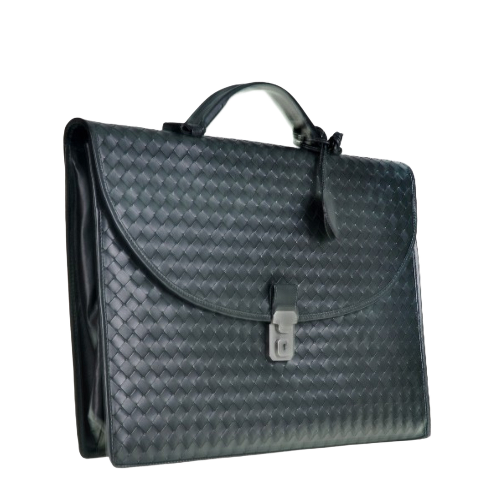 Intrecciato Leather Briefcase - Black - Image 2