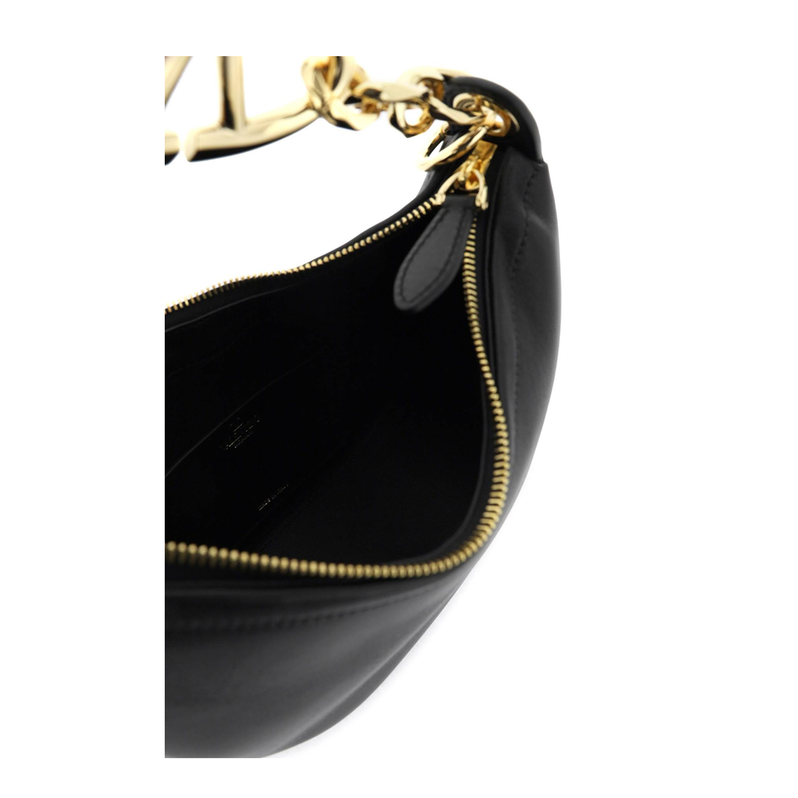 Garavani Black Leather Small Hobo Vlogo Moon Handbag - Image 5