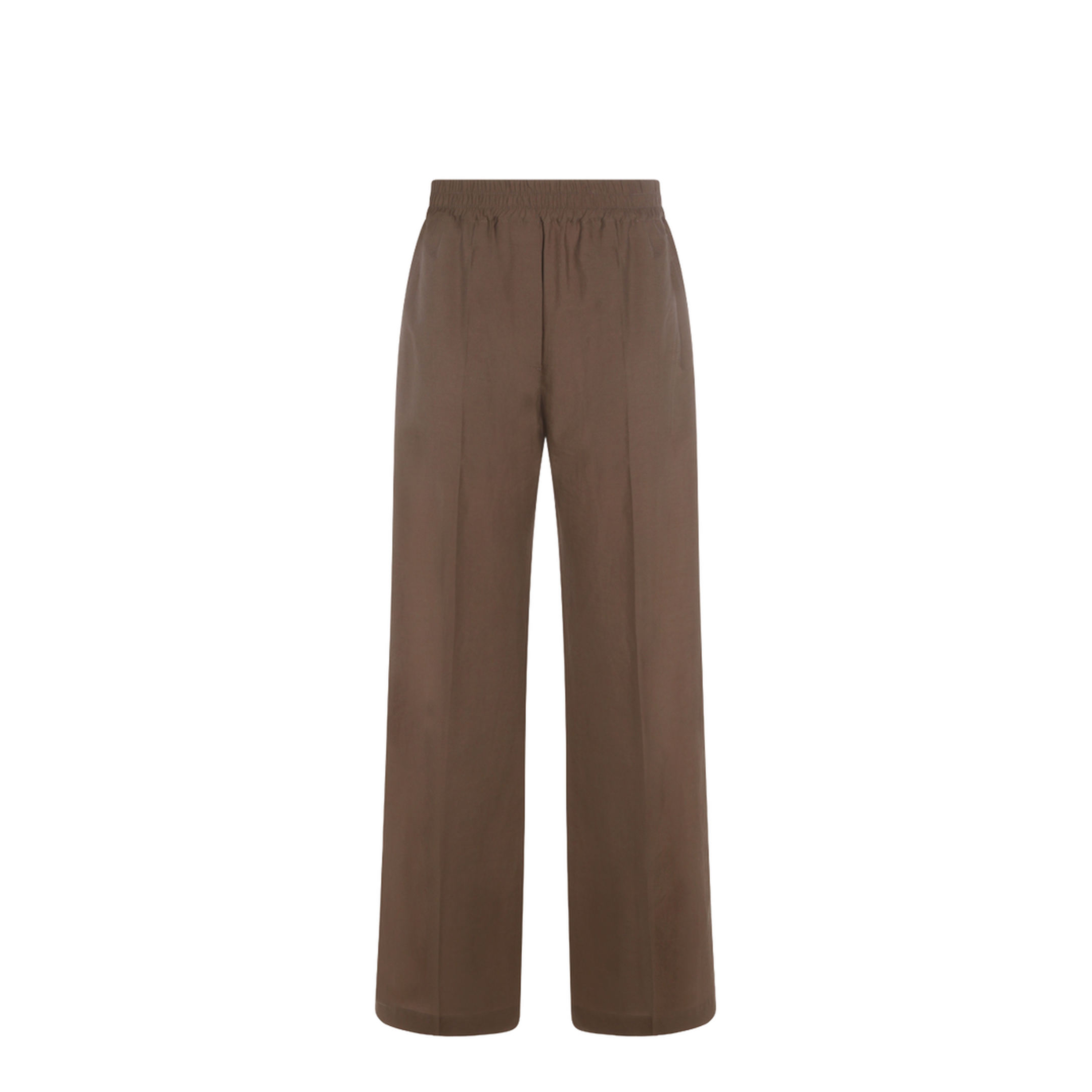 Wide-leg Trousers in Cotton and Nylon Poplin with Elasticated Waistband - Image 1